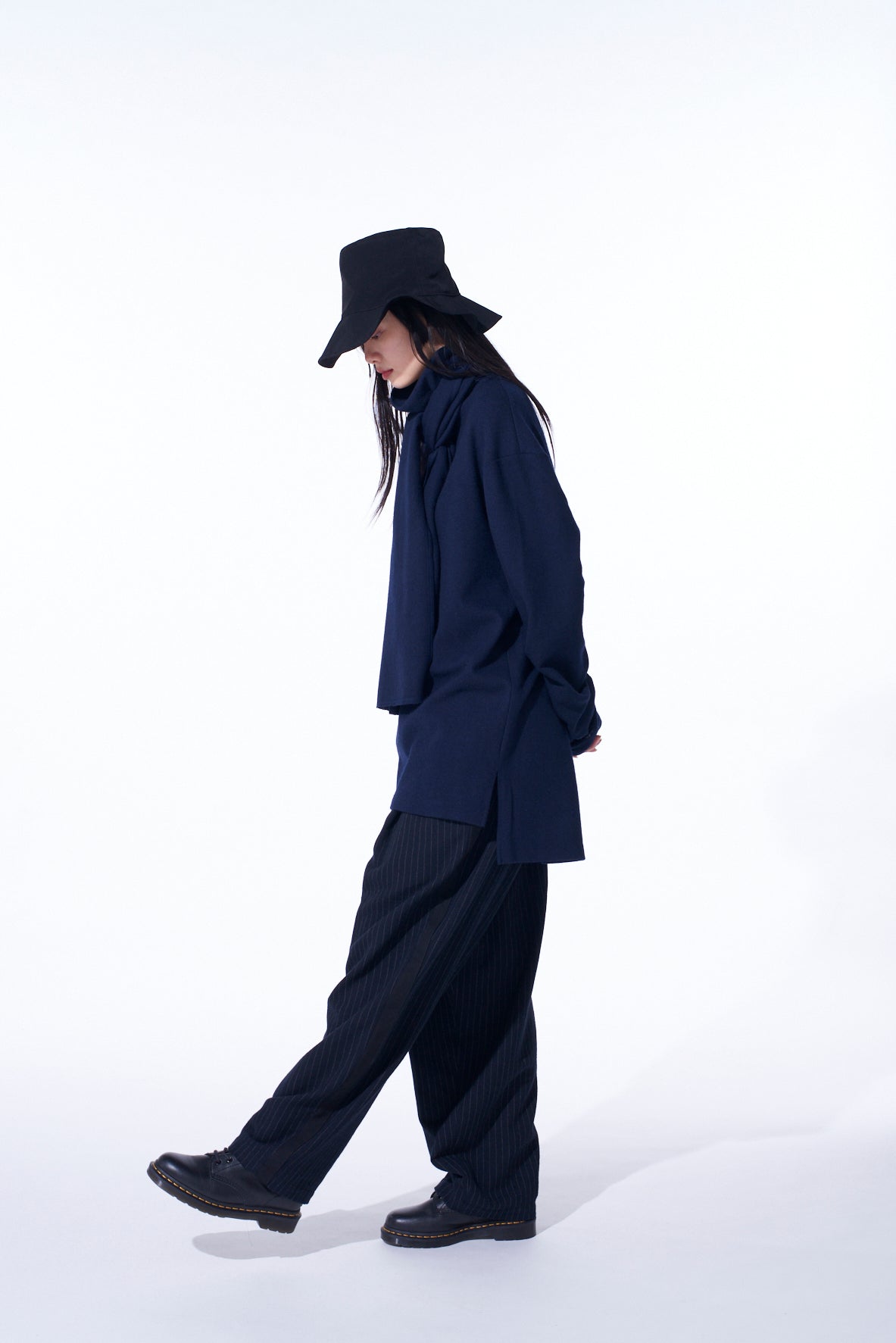 Stylish Chambray Viyella Striped Wide-Leg Pants with Side Tape Trim - Perfect for Casual Outings, Office Wear & Travel Outfits