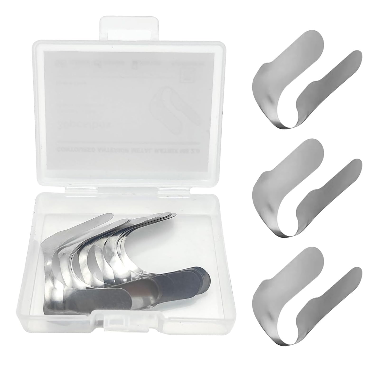 30Pcs Dental Anterior Matrix Bands - 30μm Thin Metal Curved Matrix Bands for Proximal Anterior Restoration | Perfect for Dentists & Dental Clinics