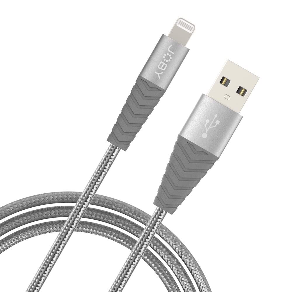 JOBY MFi Certified USB-A to Lightning Cable 3m (10ft) - Fast Charging & Sync Cable for iPhone, iPad, iPod - Space Gray - Perfect for Home, Office, Car & Travel Charging