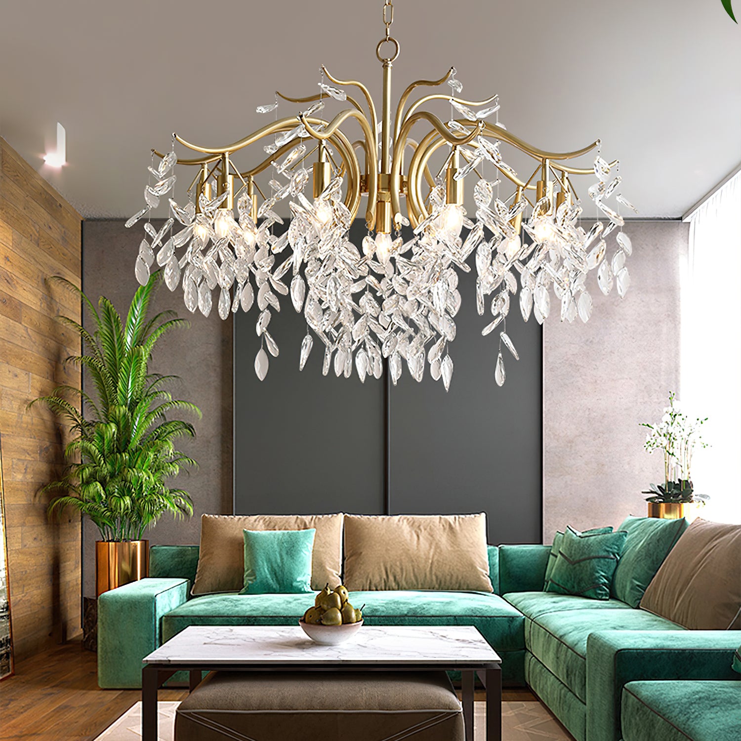 Dorale Chandelier - Modern Crystal Ceiling Light Fixture for Dining Room & Living Room | Elegant Lighting for Home Decor & Wedding Venues