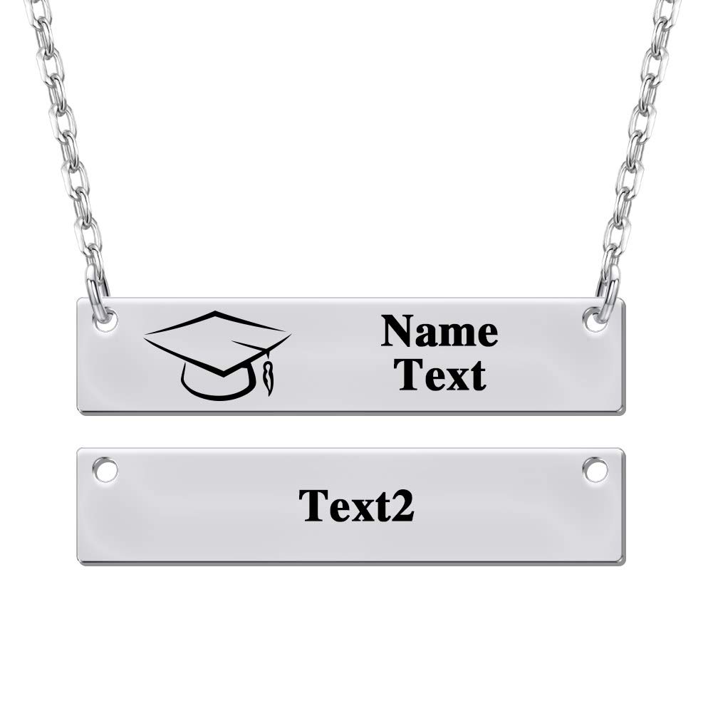 Custom Bar Necklace for Women - Personalized Horizontal Name Necklace - Unique 2021 Graduation Gift - Perfect for Everyday Wear, Special Occasions & Birthday Presents