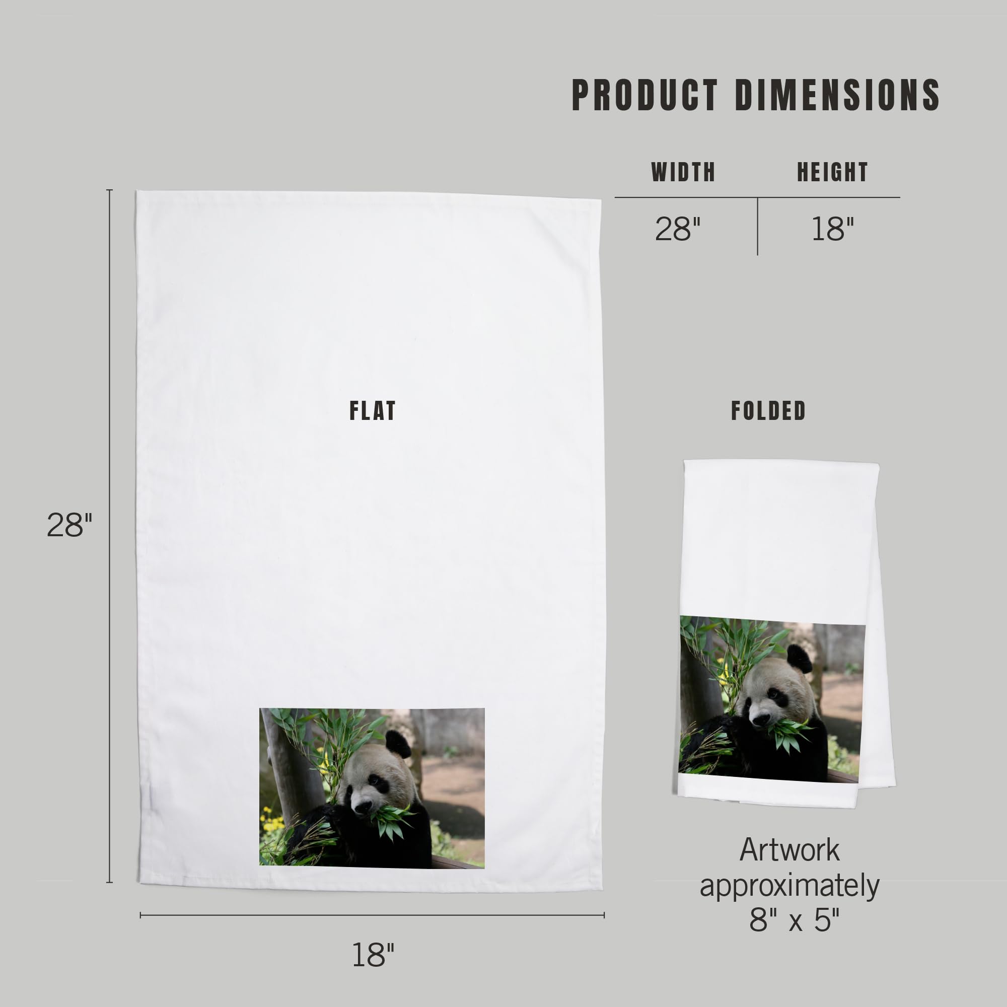 Lantern Press Panda 100% Cotton Tea Towel - Decorative Hand Towel for Kitchen & Home | Perfect for Dish Drying, Gift Giving & Farmhouse Decor