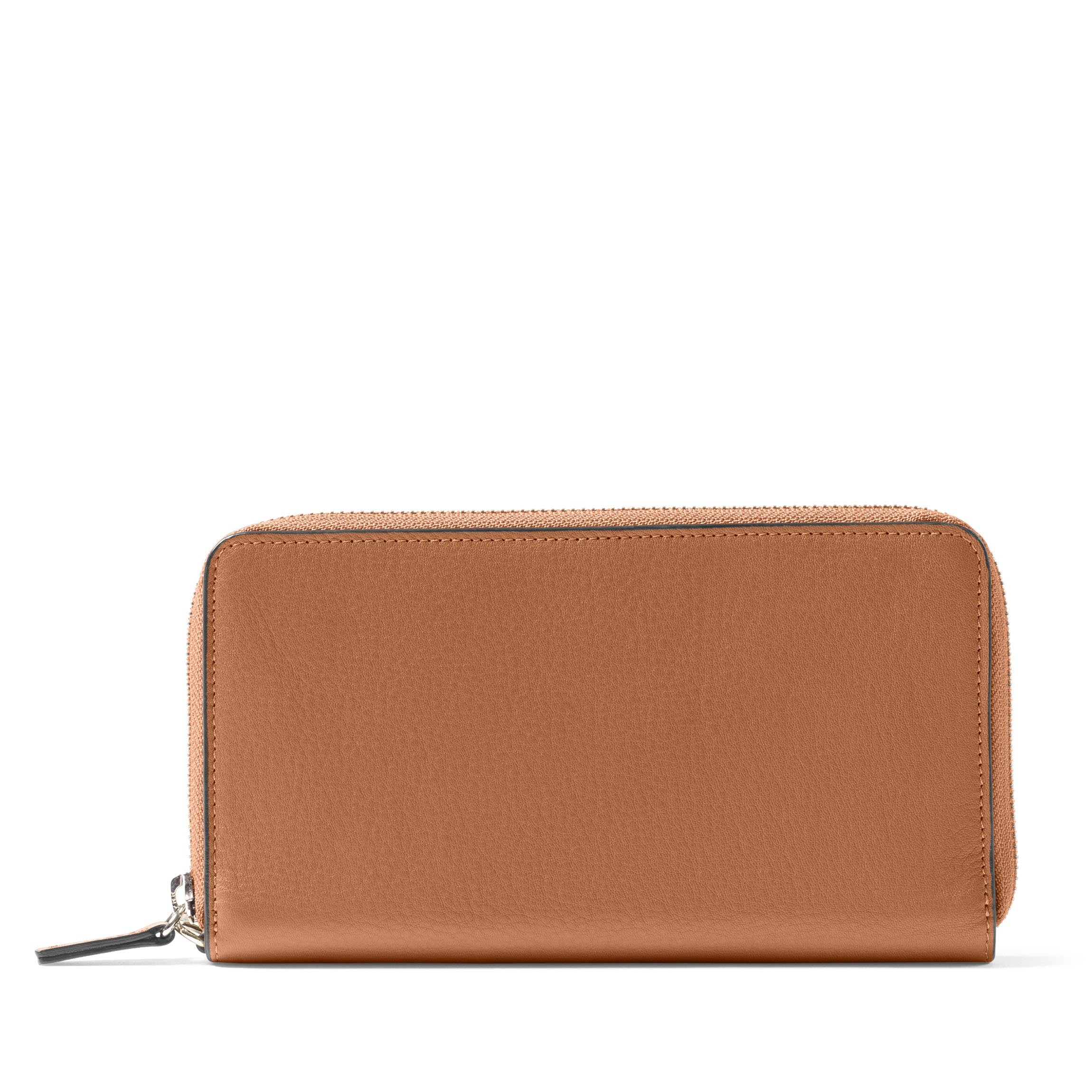 Genuine Leather Windsor Flat Zip Wallet for Men - Slim RFID Blocking Bifold Wallet with Money Clip - Perfect for Travel, Business & Everyday Use (Cognac)