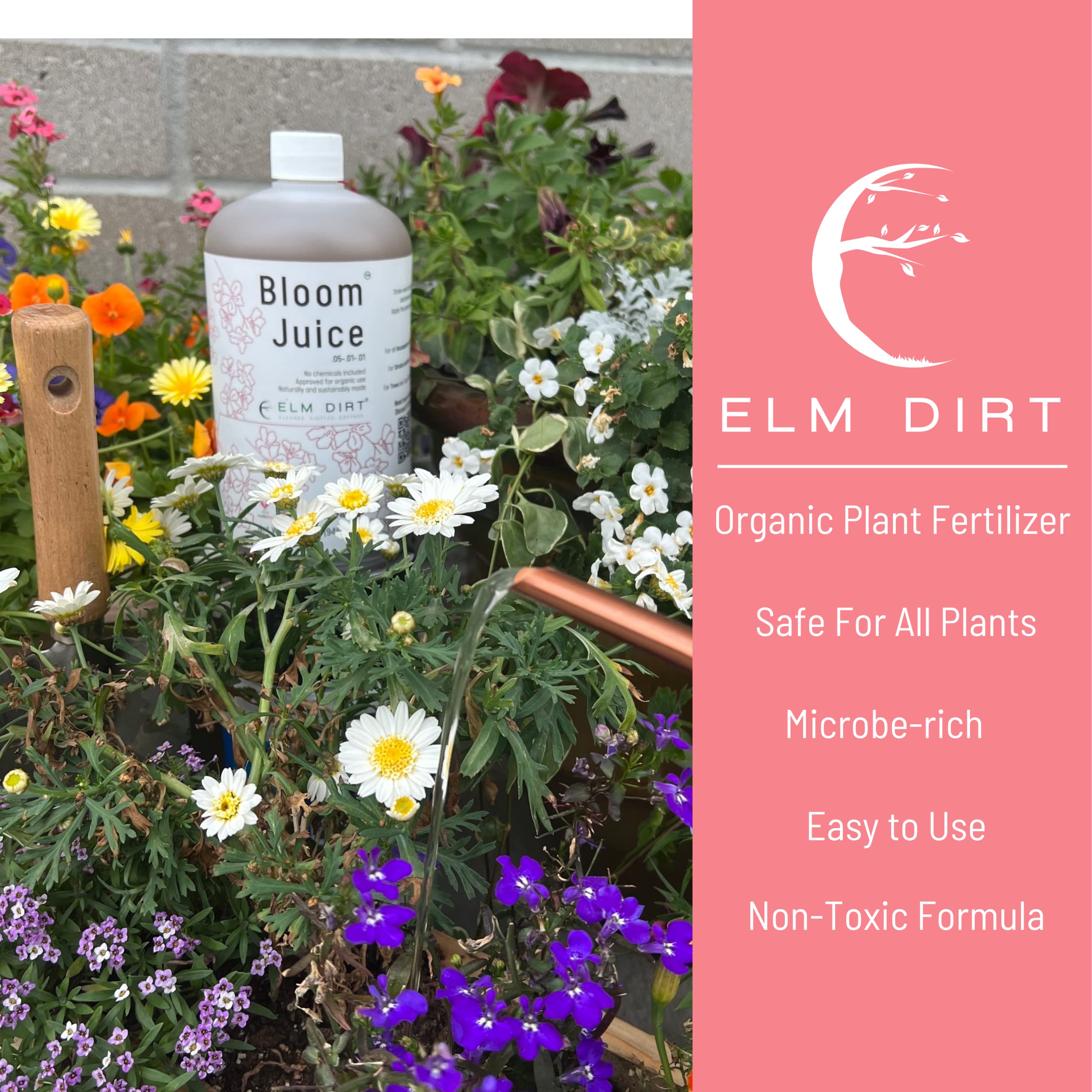 Elm Dirt's Bloom Juice - Premium Liquid Fertilizer for All Flowering Plants (3-Pack) | Boosts Blooms for Roses, Orchids & Garden Flowers | Perfect for Indoor & Outdoor Plants