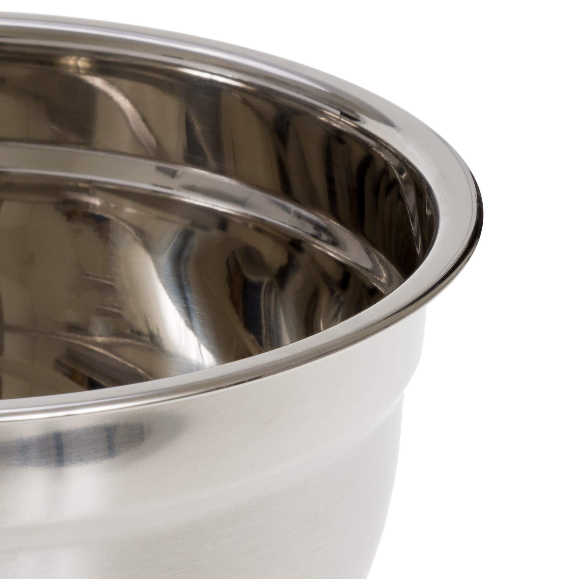 Premium Stainless Steel Mixing Bowls Set (5-Piece) - 1.5QT, 2QT, 2.5QT, 3.5QT & 7QT - Non-Slip Black Base - Nesting Bowls for Baking, Cooking & Meal Prep - Dishwasher Safe & Easy to Clean