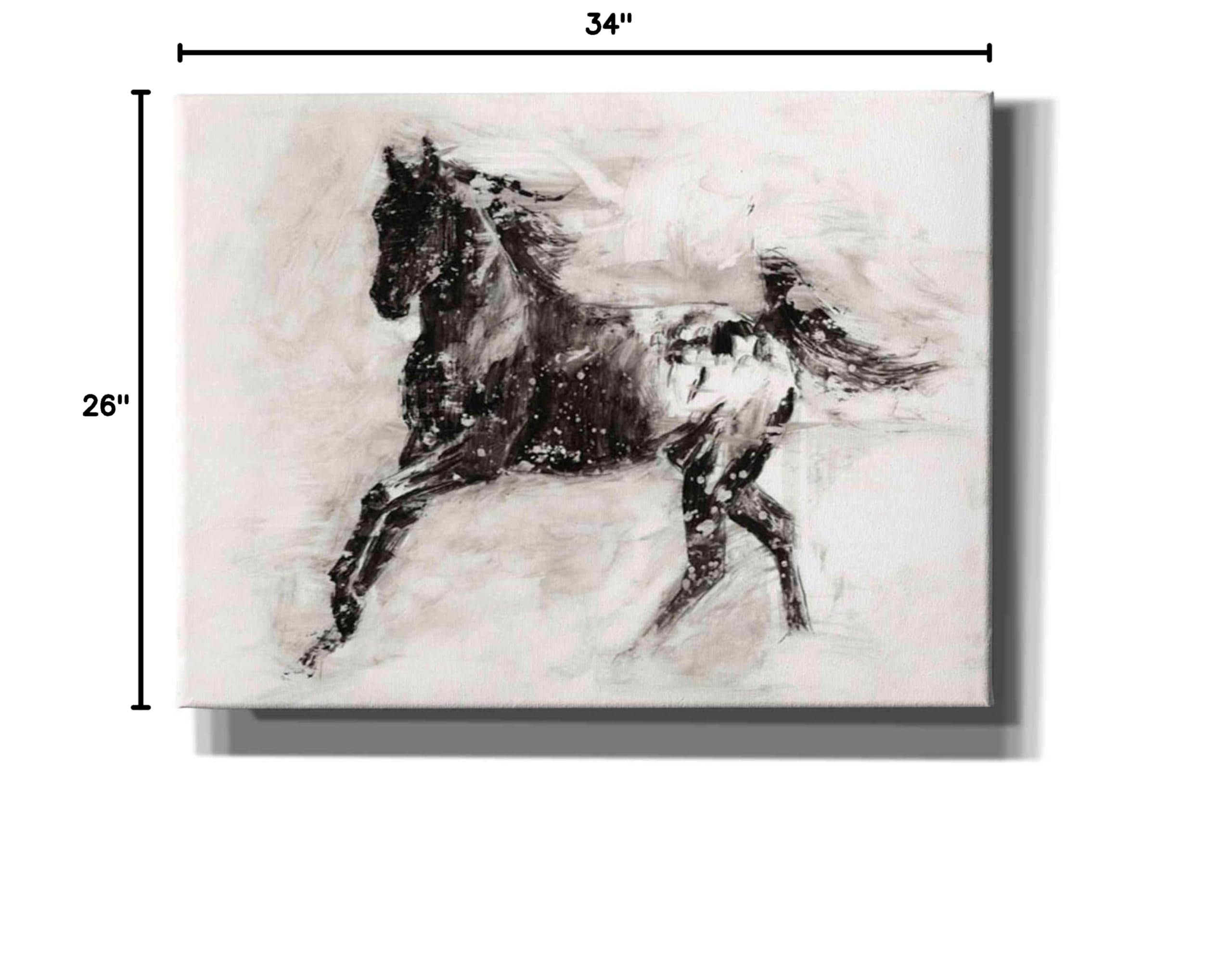 Rustic Appaloosa II by Ethan Harper - 34x26 Inch Western Horse Canvas Wall Art for Living Room, Bedroom & Office Decor