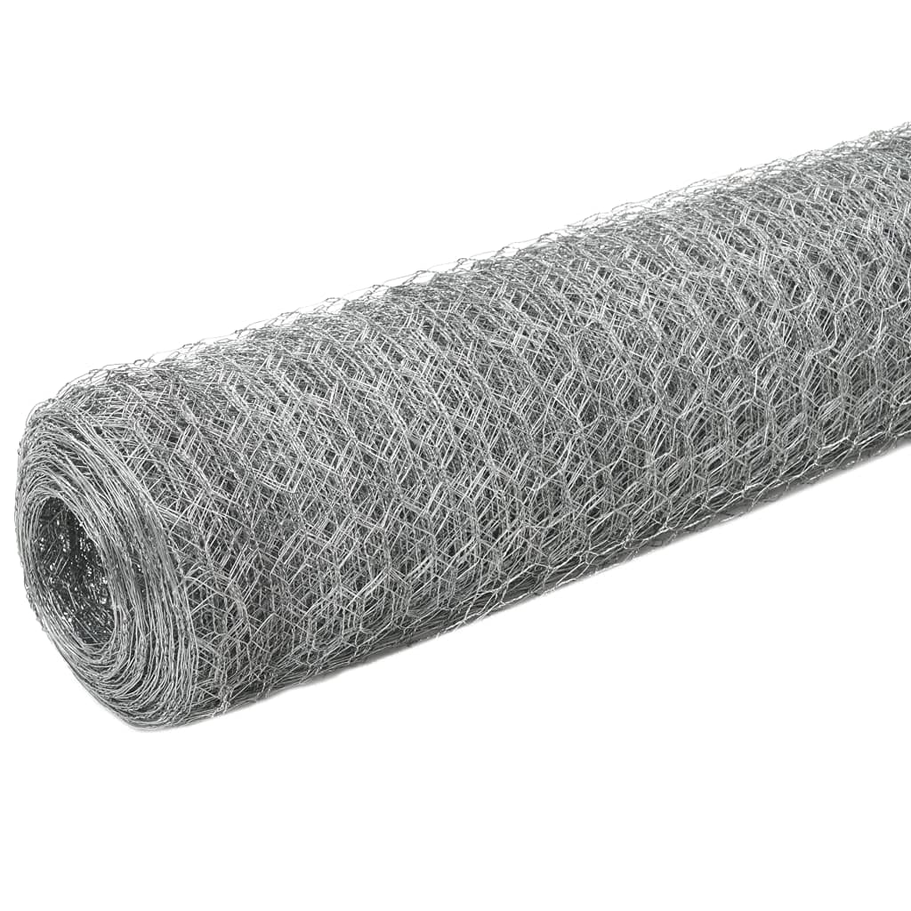 CHARMMA Galvanized Steel Chicken Wire Fence - 82' x 3.9' Silver Coated, 4.6KG - Durable Poultry Netting for Garden Protection & Animal Enclosures | Perfect for Backyard Chicken Coops, Rabbit Hutches & Plant Support