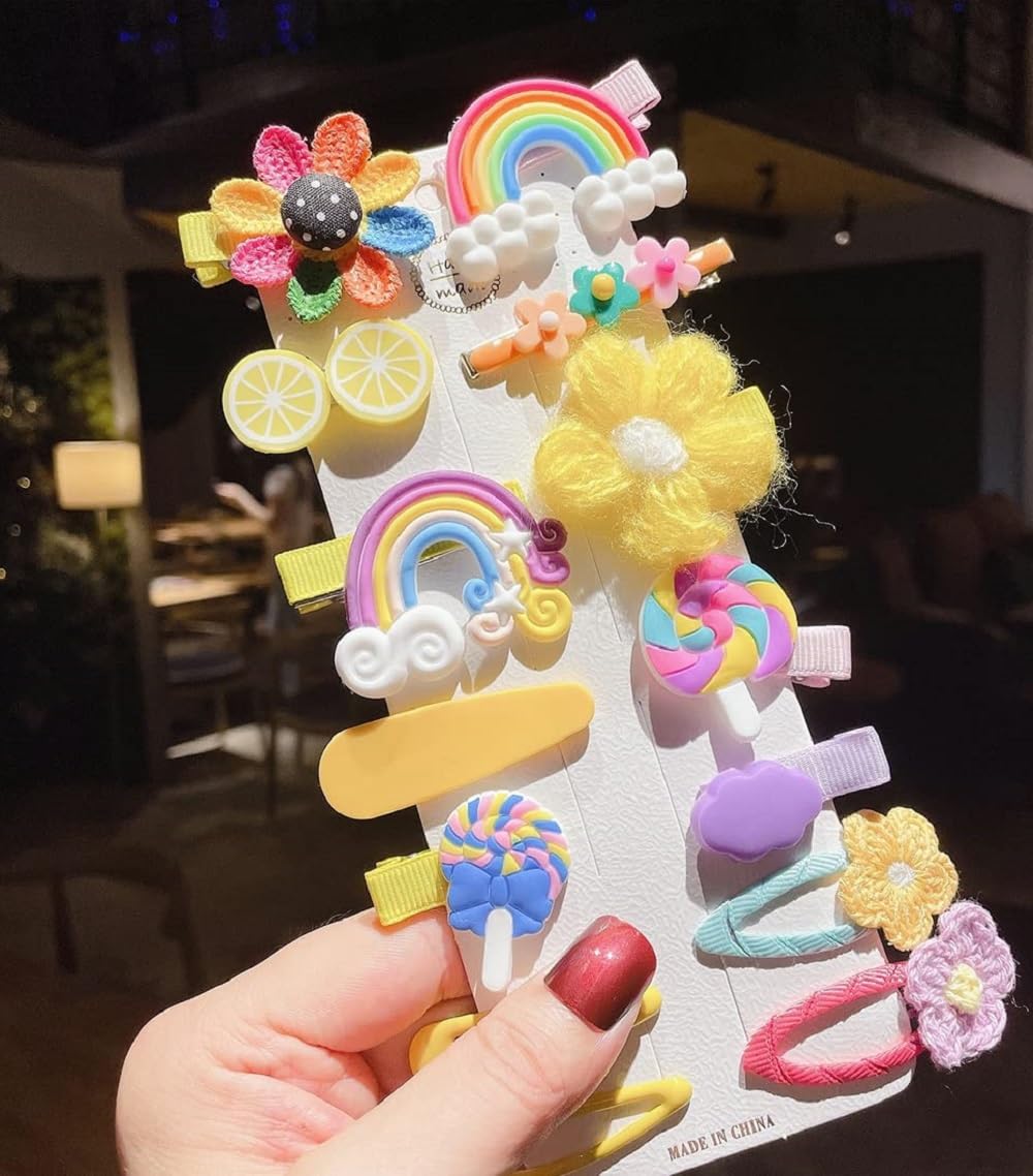 Girlish Unicorn Hair Clips Set - 14 Pcs Korean Style Metal Hair Barrettes for Girls, Women & Kids | Perfect for School, Parties & Daily Hair Accessories