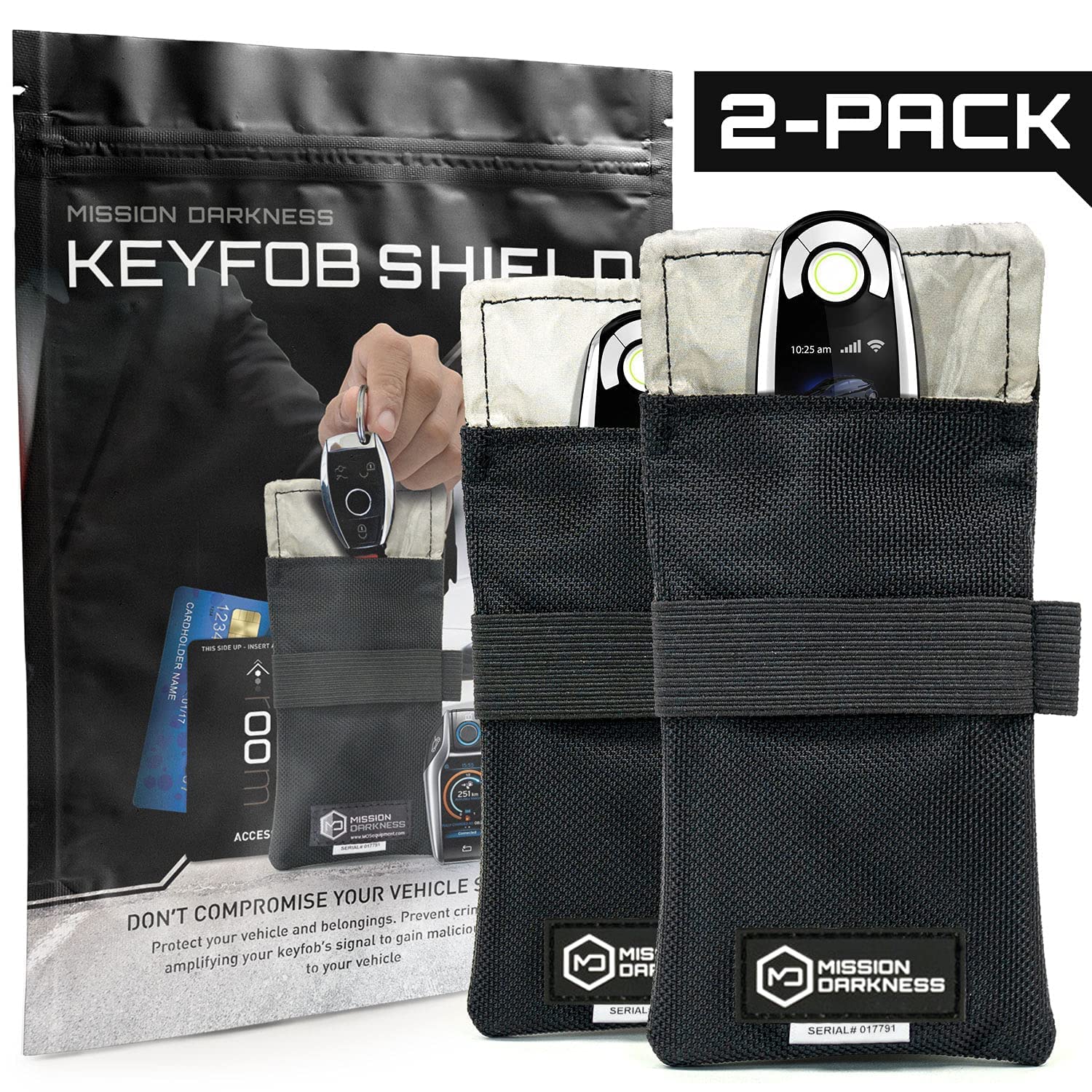 Mission Darkness Faraday Bags for Keyfob, Phone, Tablet & Laptop - RF Shielding, EMF Protection, Anti-Tracking - Secure Your Devices from Hacking & Spying (Perfect for Travel, Privacy Protection & EMP Safety)