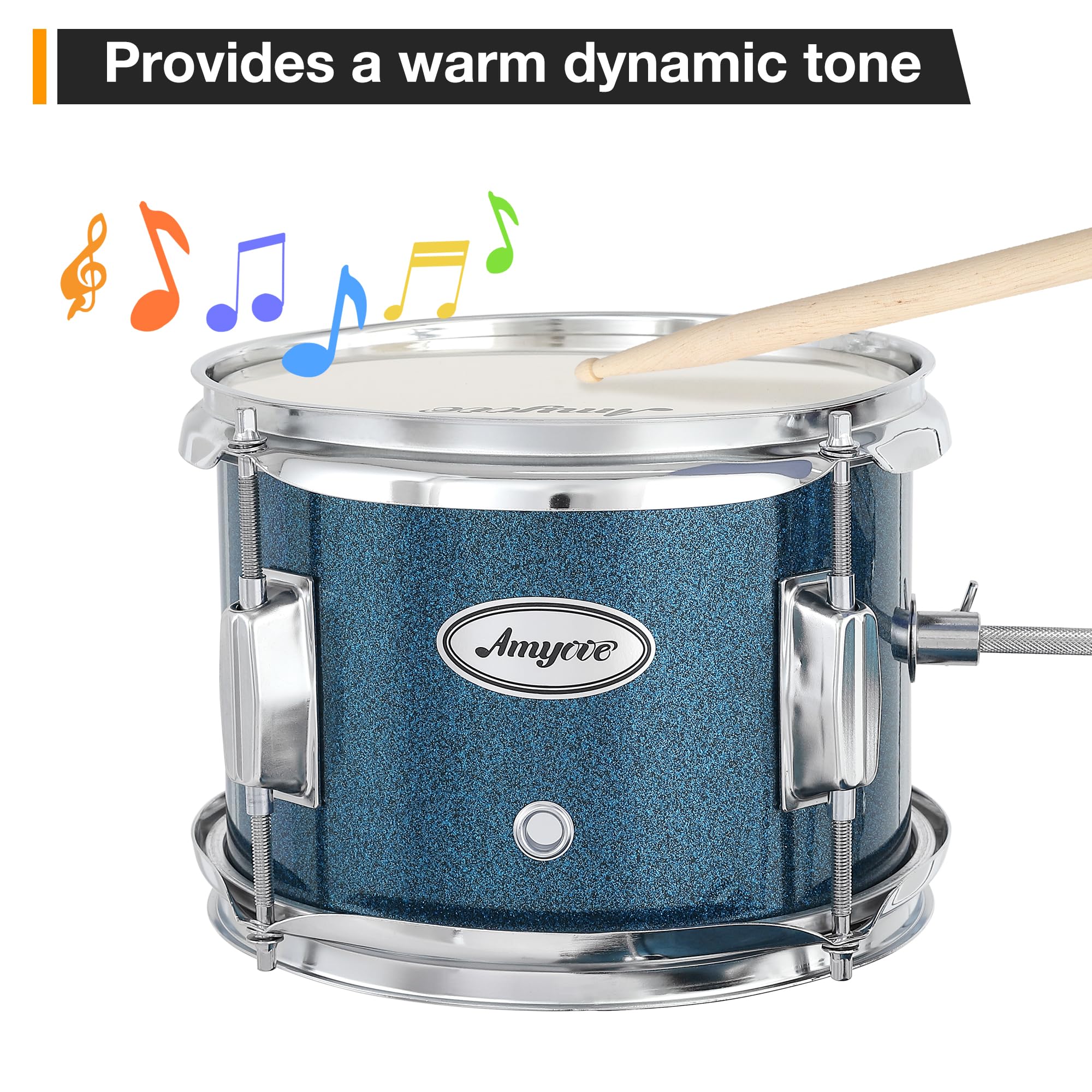 3-Piece Beginner Drum Set with 10