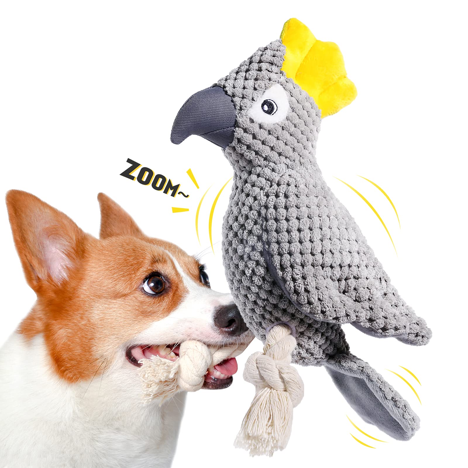 **Durable Plush Squeaky Dog Toys for Small & Medium Dogs - Interactive Chew Toys with Crinkle Paper & Teeth Cleaning Benefits - Perfect for Puppy Playtime & Training**