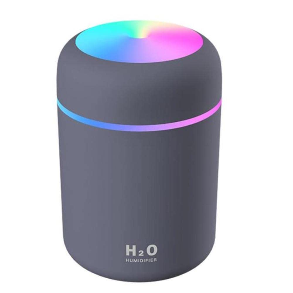 300ml USB Mini Ultrasonic Humidifier - 7 Color Night Light, Essential Oil Diffuser & Air Purifier for Home, Office, Bedroom - Quiet Mist Maker for Dry Skin, Allergies, and Better Sleep