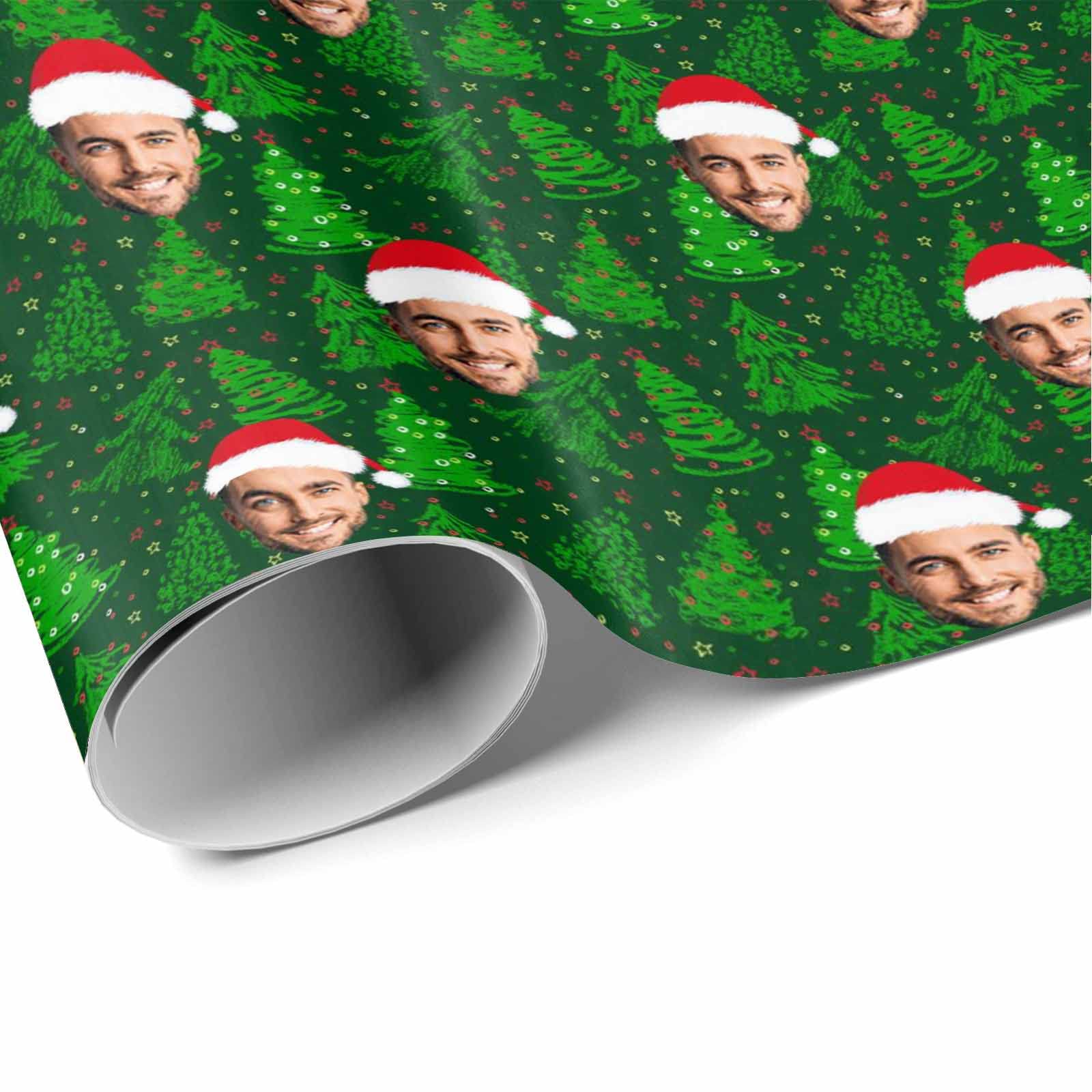 Custom Photo Wrapping Paper with Christmas Tree Design - Personalized Gift Wrap Roll for Birthdays, Weddings & Holidays (3 Rolls) - Perfect for Christmas Presents, Family Gifts & Special Occasions
