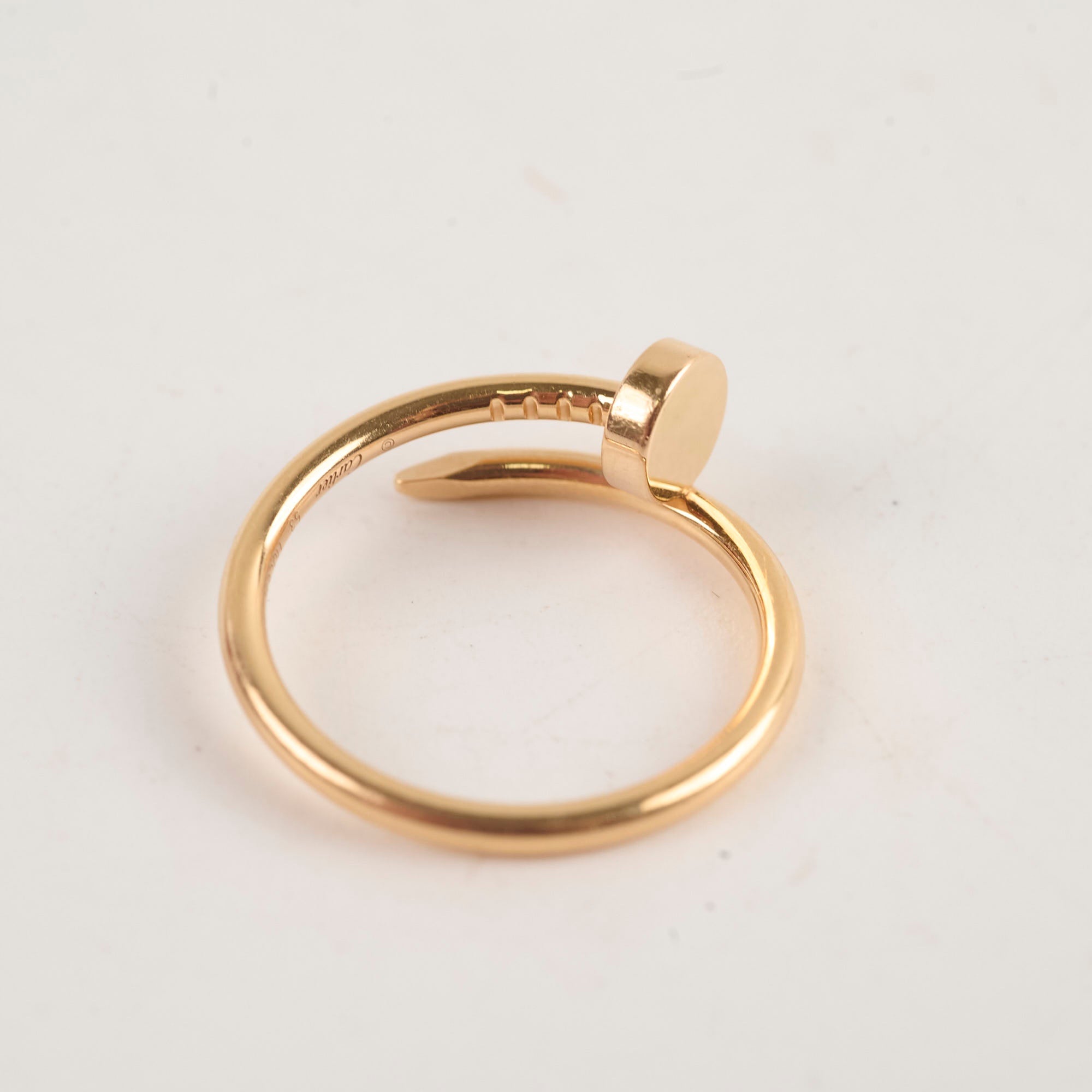 Cartier Small Juste Un Clou Ring in 18K Pink Gold - Size 53 (US 6.25) | Luxury Nail Design Jewelry for Women, Perfect for Weddings, Anniversaries & Special Occasions