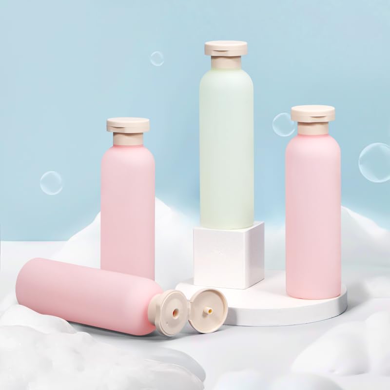 6.7 oz Leak-Proof Plastic Travel Bottles for Shampoo, Conditioner & Toiletries - 4 Pack with Secure Caps for Lotion, Cream & Liquids - Perfect for Air Travel, Gym & Vacation Essentials