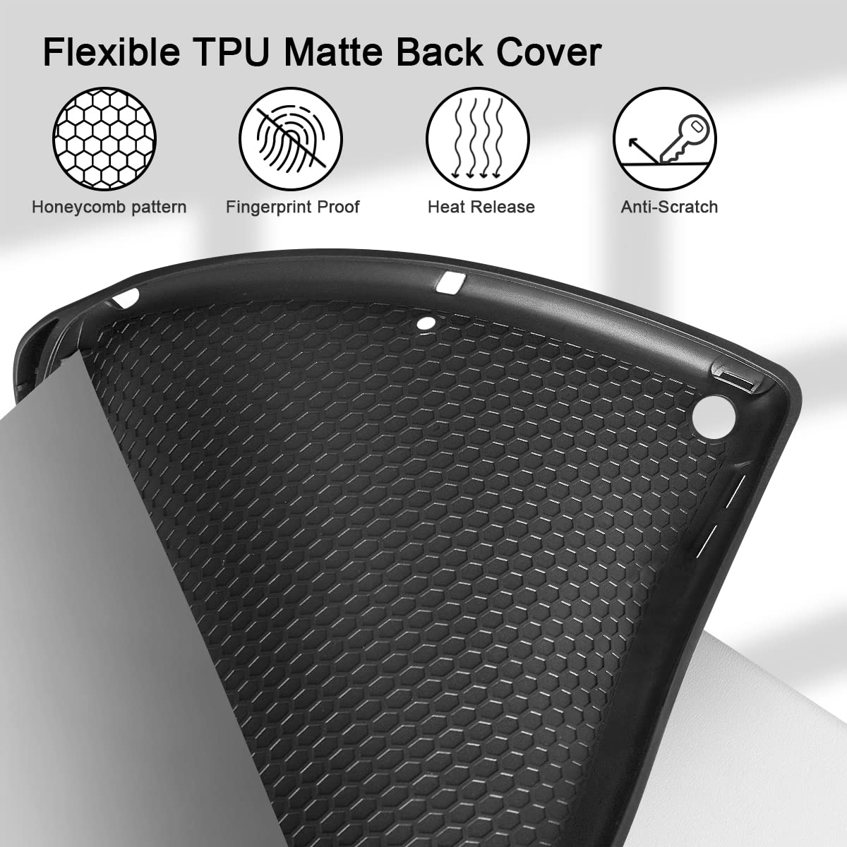 Premium iPad 10.2 Case (2021/9th Gen & 2020/2019/8th/7th Gen) - Trifold Stand with Built-in Pencil Holder, Auto Wake/Sleep & TPU Protection - Floral Design for Work, School & Travel