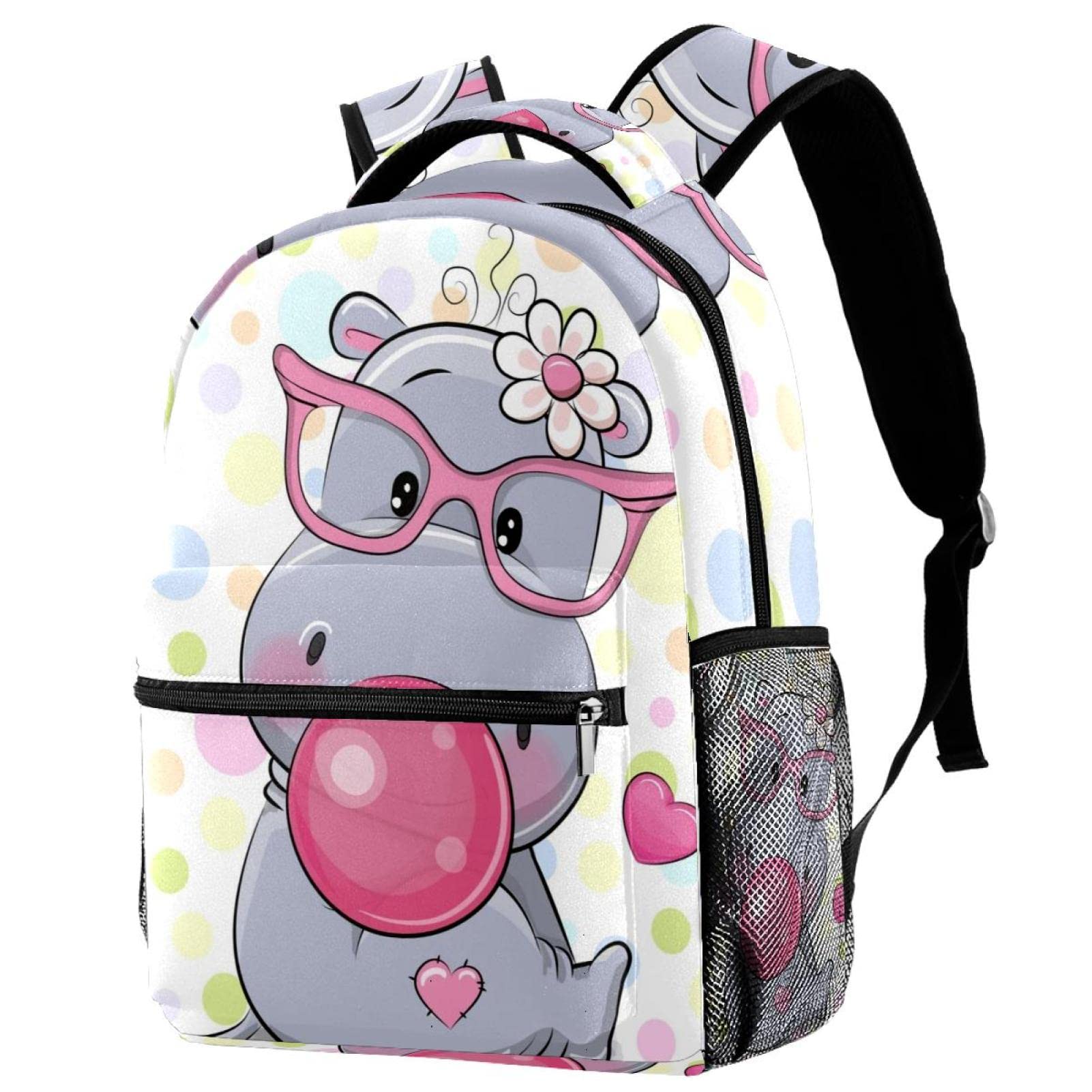 **Hippo Large Backpack for School - Durable Canvas Backpack with Multiple Pockets for Boys & Girls - Perfect for School, Travel & Outdoor Adventures**