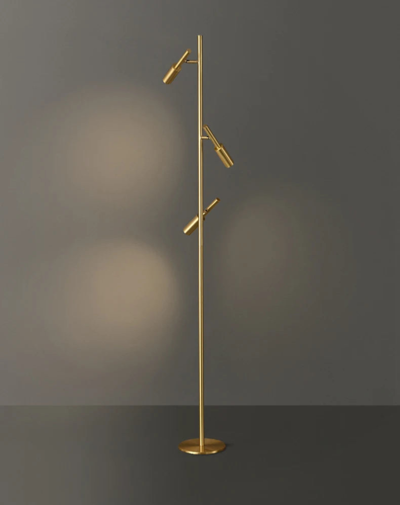 Brass Aura Adjustable Standing Lamp - Modern Floor Light for Living Room, Bedroom & Office - Dimmable Reading Light with Flexible Gooseneck Design