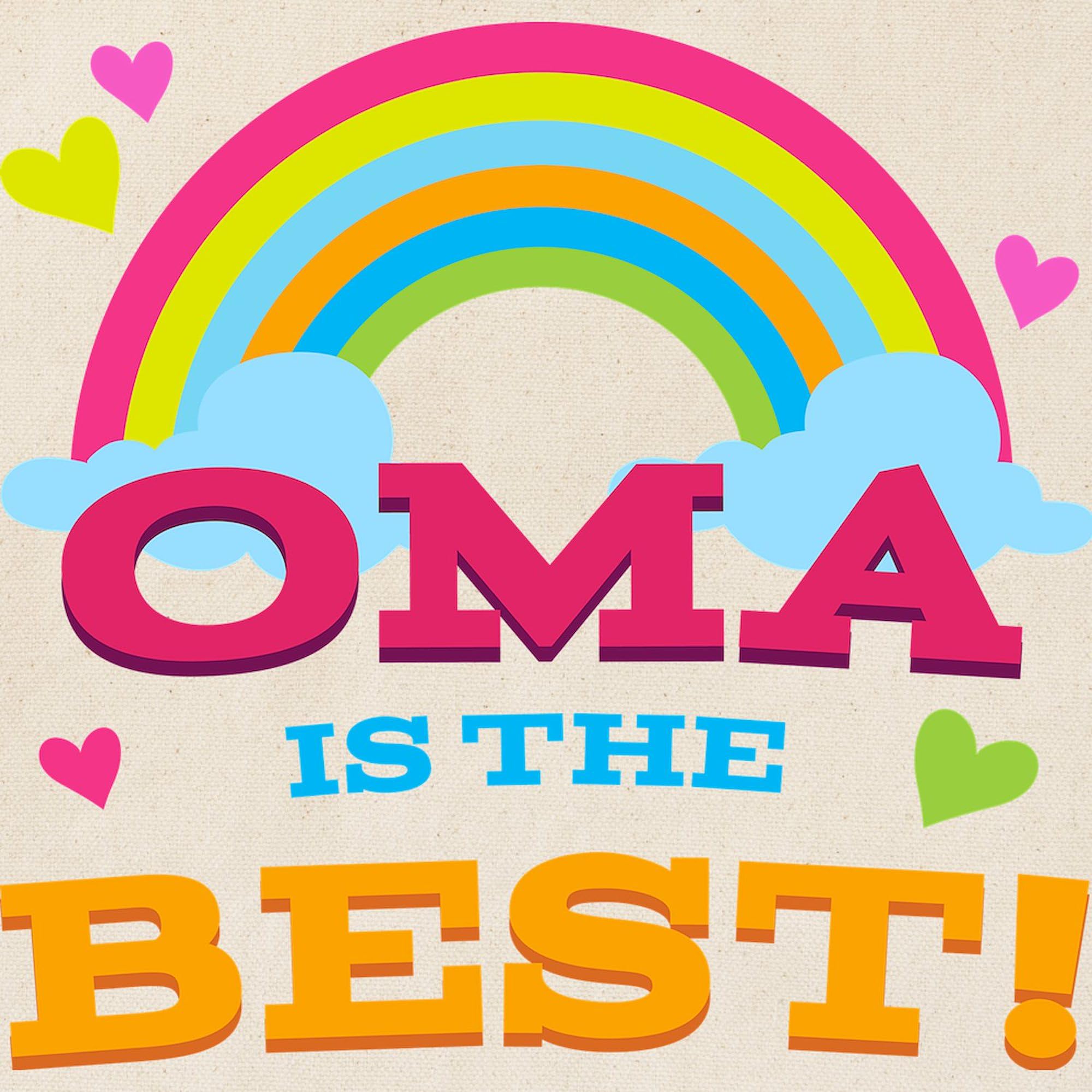 Oma Is The Best Natural Canvas Tote Bag - Reusable Grocery Shopping Bag & Gift for Grandma - Perfect for Groceries, Beach Trips & Daily Errands