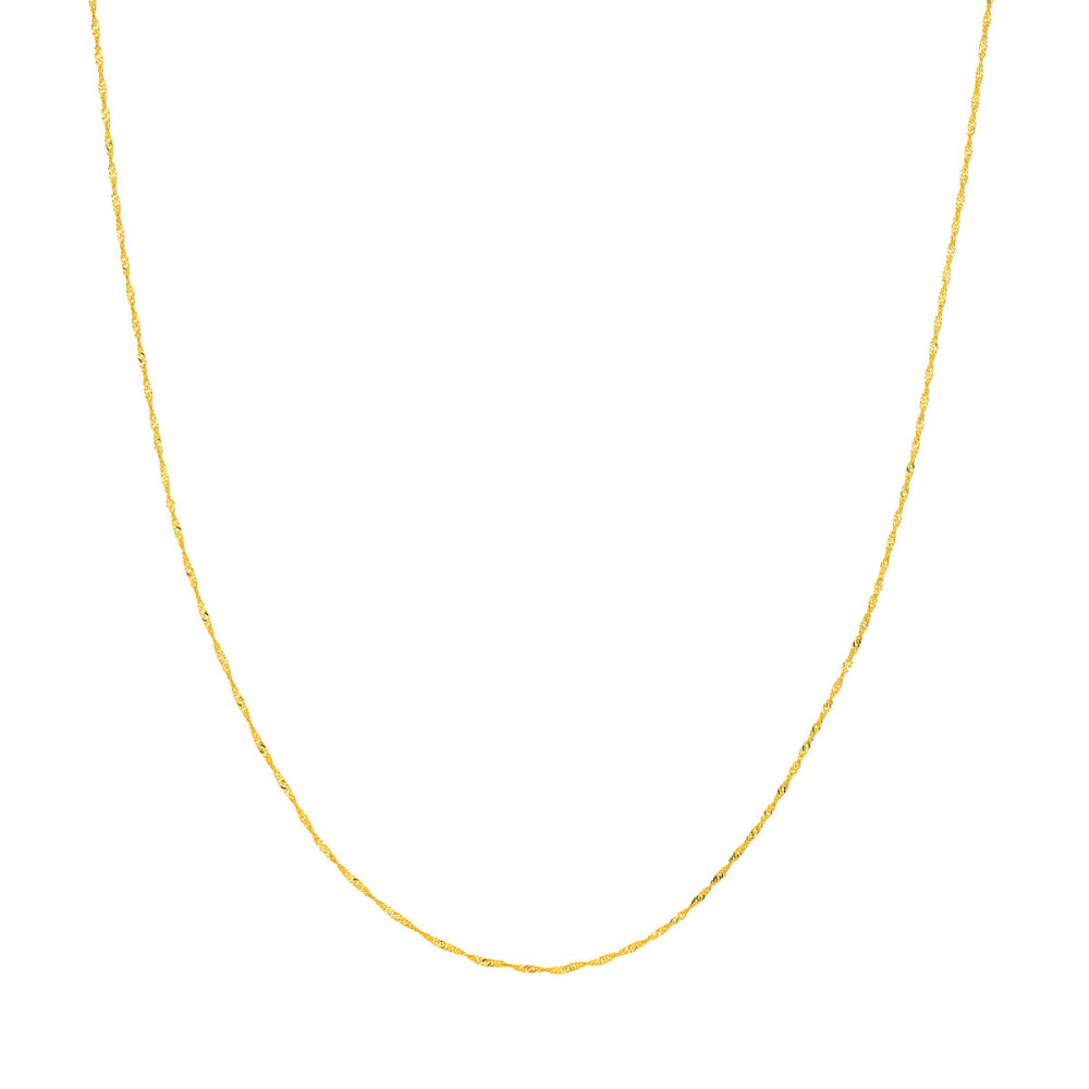 14K Gold Singapore Chain Necklace - 16 Inch Solid Gold Rope Chain for Men & Women - Perfect for Layering, Gifts, and Everyday Wear