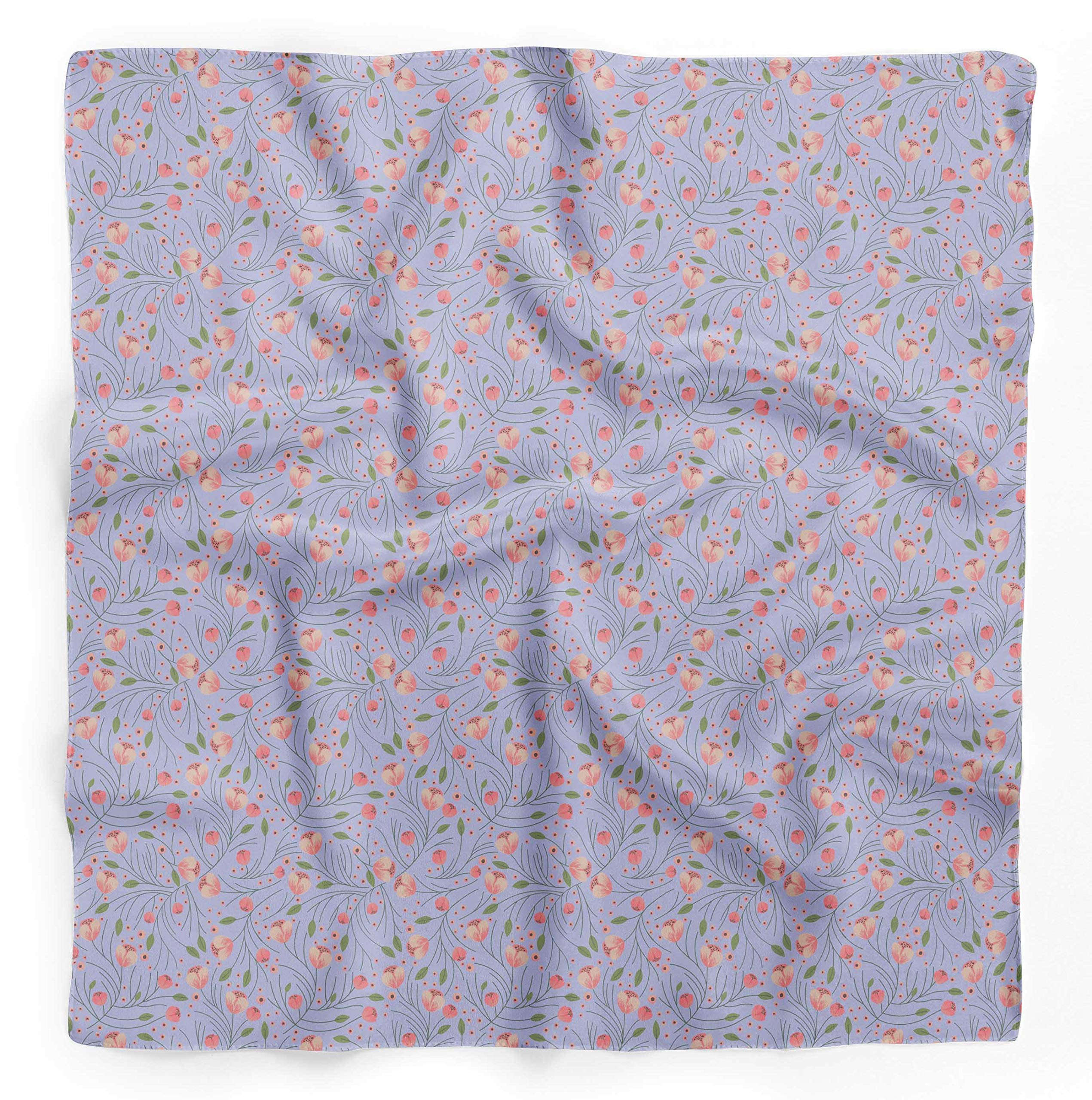 Bimba Pure Silk Printed Head Bandanas & Summer Neck Wraps - Soft Breathable Scarf for Women, Hair Accessories, Yoga, Beach, Outdoor Activities