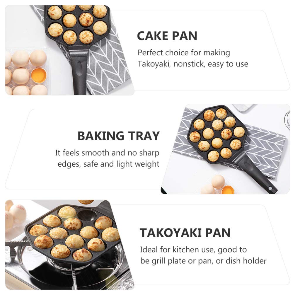 14 Hole Non-Stick Aluminum Alloy Waffle Pan - Hemoton Bakeware Tray for Cake, Meatball, Octopus & Pancakes | Perfect for Baking, Grilling & Frying | Ideal for Home Kitchen, Breakfast & Party Cooking