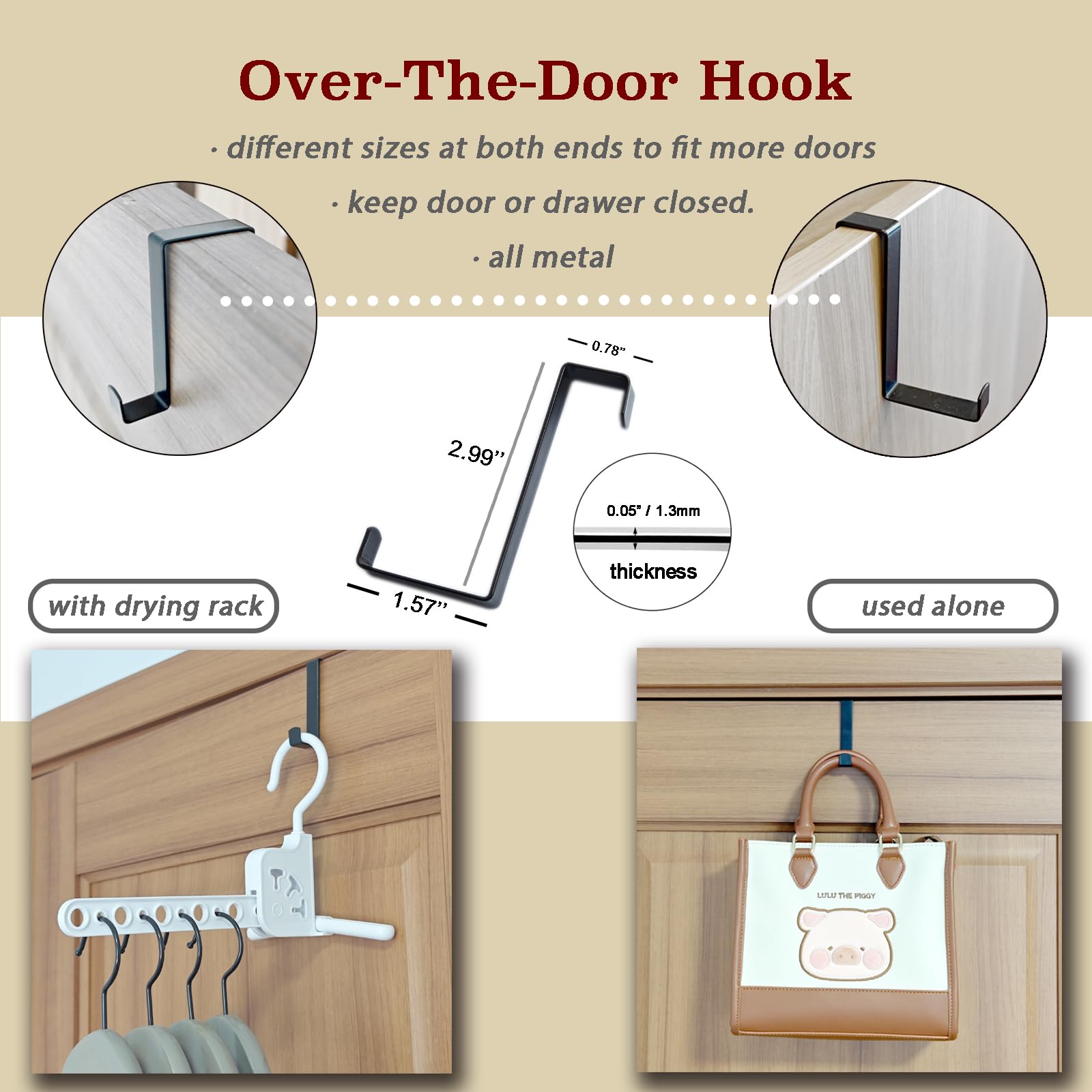 Portable Travel Clothes Drying Rack with 5 Hangers & Clips - Compact Over The Door Hanging Hook, Includes Storage Bag - Lightweight Space-Saving Laundry Solution for Dorms, RVs, Hotels & Camping Trips - Perfect for Small Spaces & On-The-Go Drying Needs