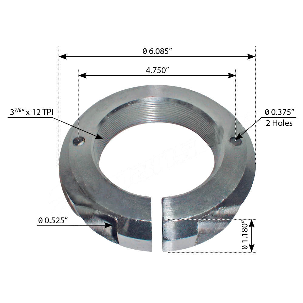 Mack Truck Trunnion Nut Replacement for 4 Spring SS50 & 5 Spring SS58 Models - Compatible with 25QJ220BP2 - Heavy Duty Suspension System Part for Commercial Vehicles