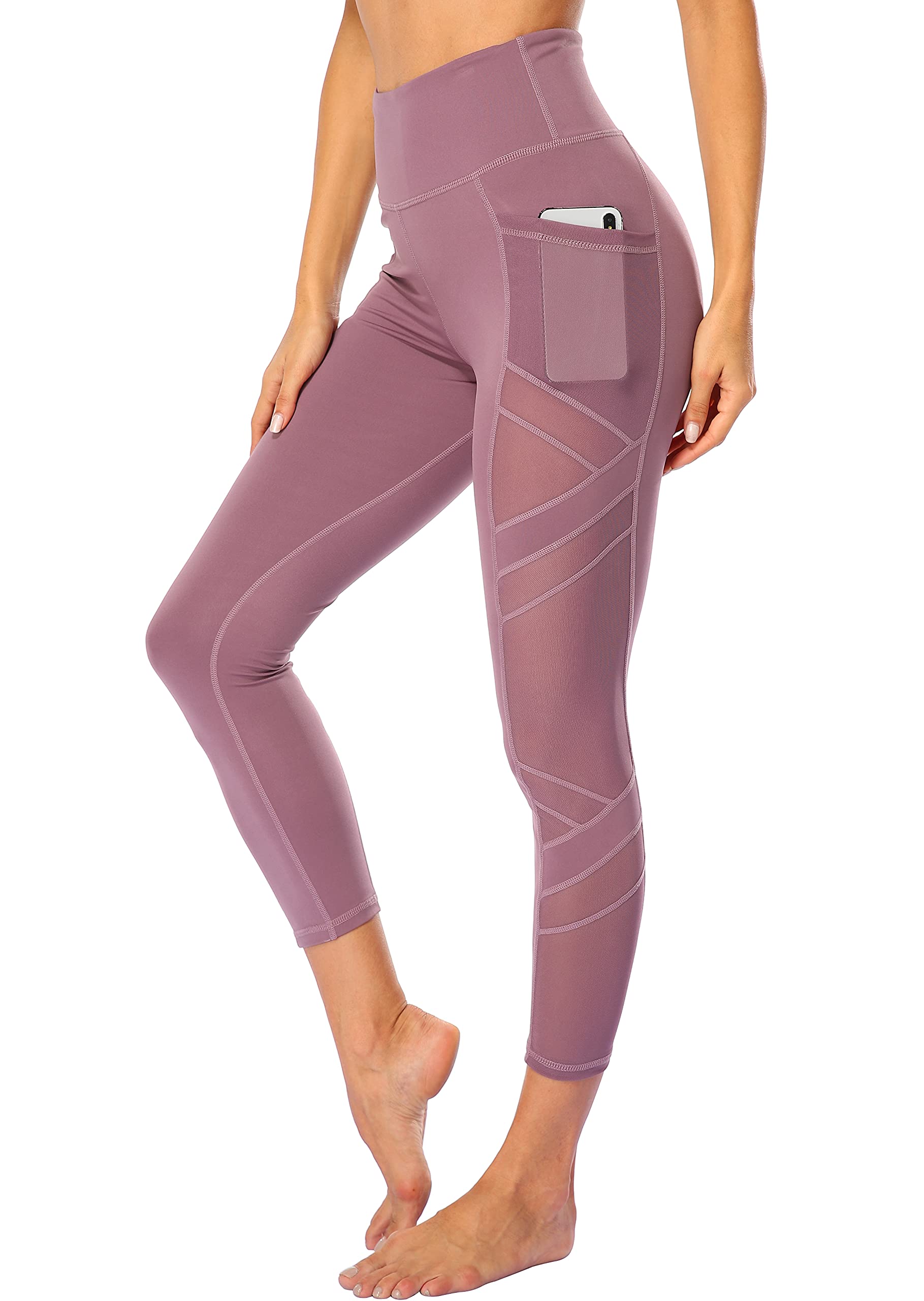 Women's High Waist Yoga Pants with Pockets - 4-Way Stretch Tummy Control Workout Leggings for Gym, Running & Everyday Wear