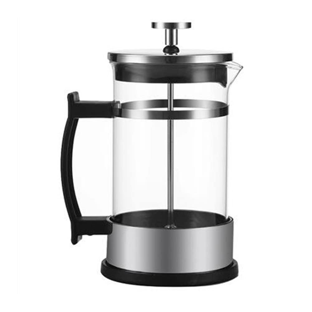 Stainless Steel French Press Coffee Maker with Glass Pot - 350ml Coffee & Tea Brewer for Home, Office, Camping - Perfect for Espresso, Cold Brew & Loose Leaf Tea