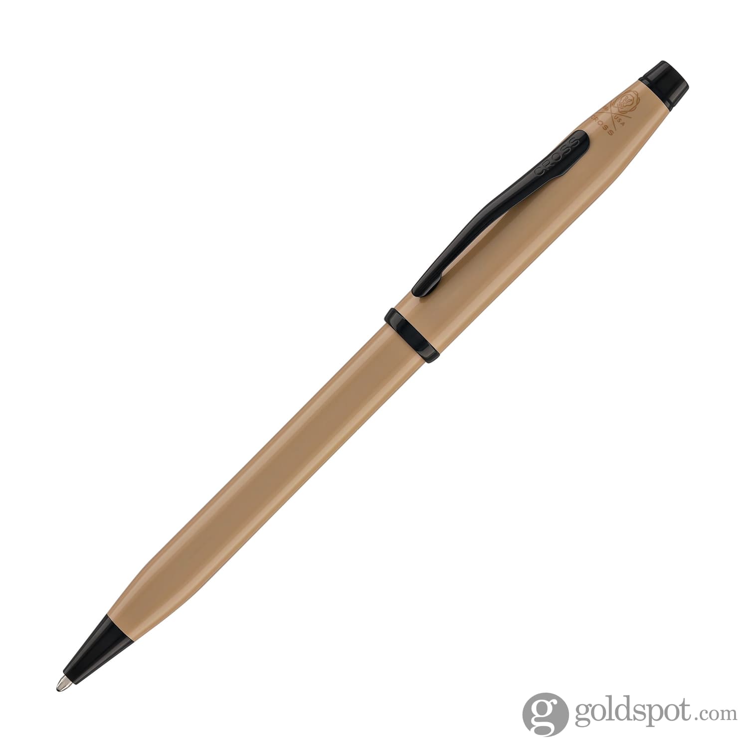 Cross Century II Ballpoint Pen - Earthy Beige Lacquer with Black PVD Trim | Premium Writing Instrument for Office, Business Gifts & Signature Documents