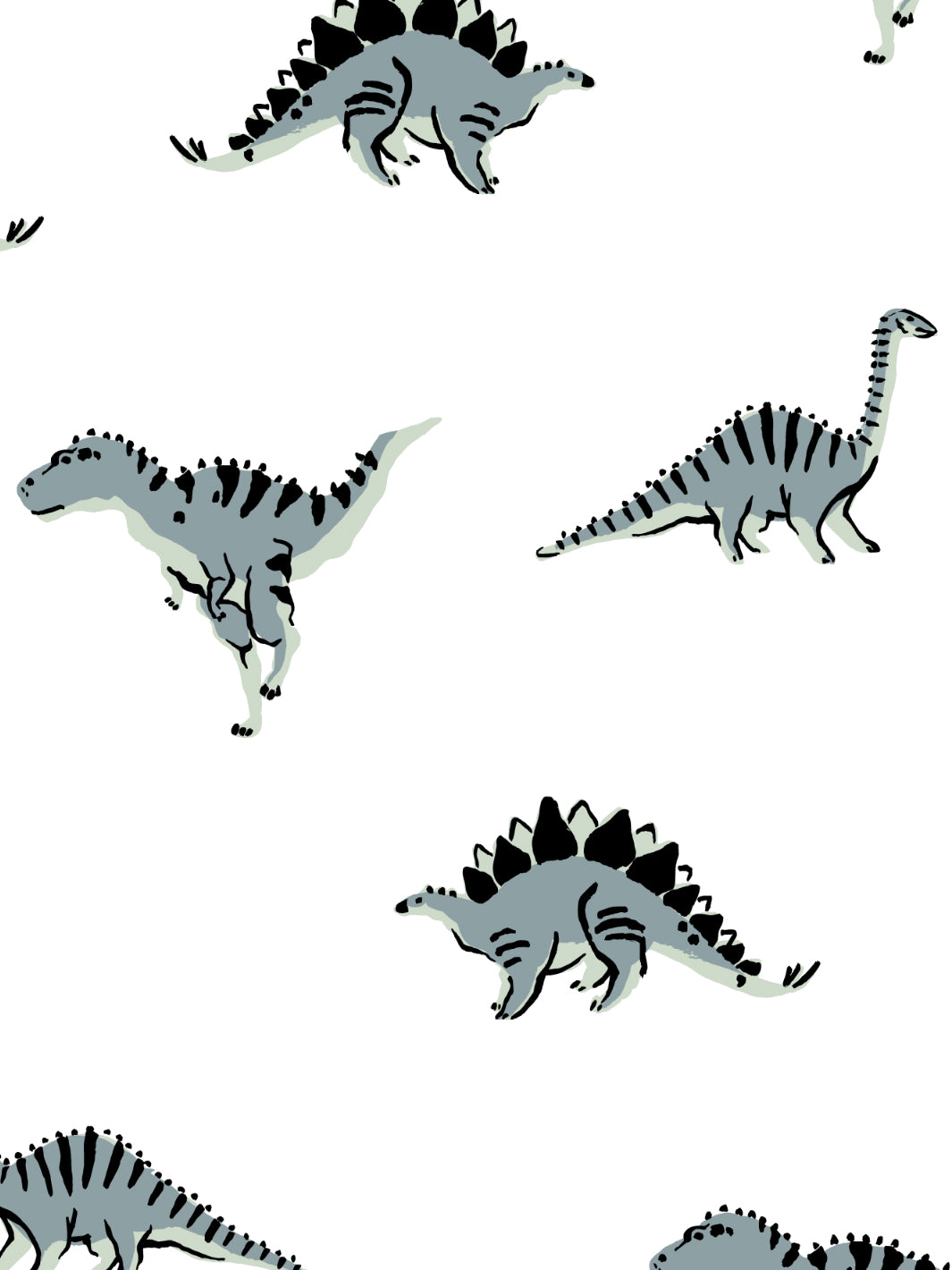 El Dorado Dinos Wallpaper by Tea Collection - White Dinosaur Themed Wallpaper for Kids Room & Nursery Decor