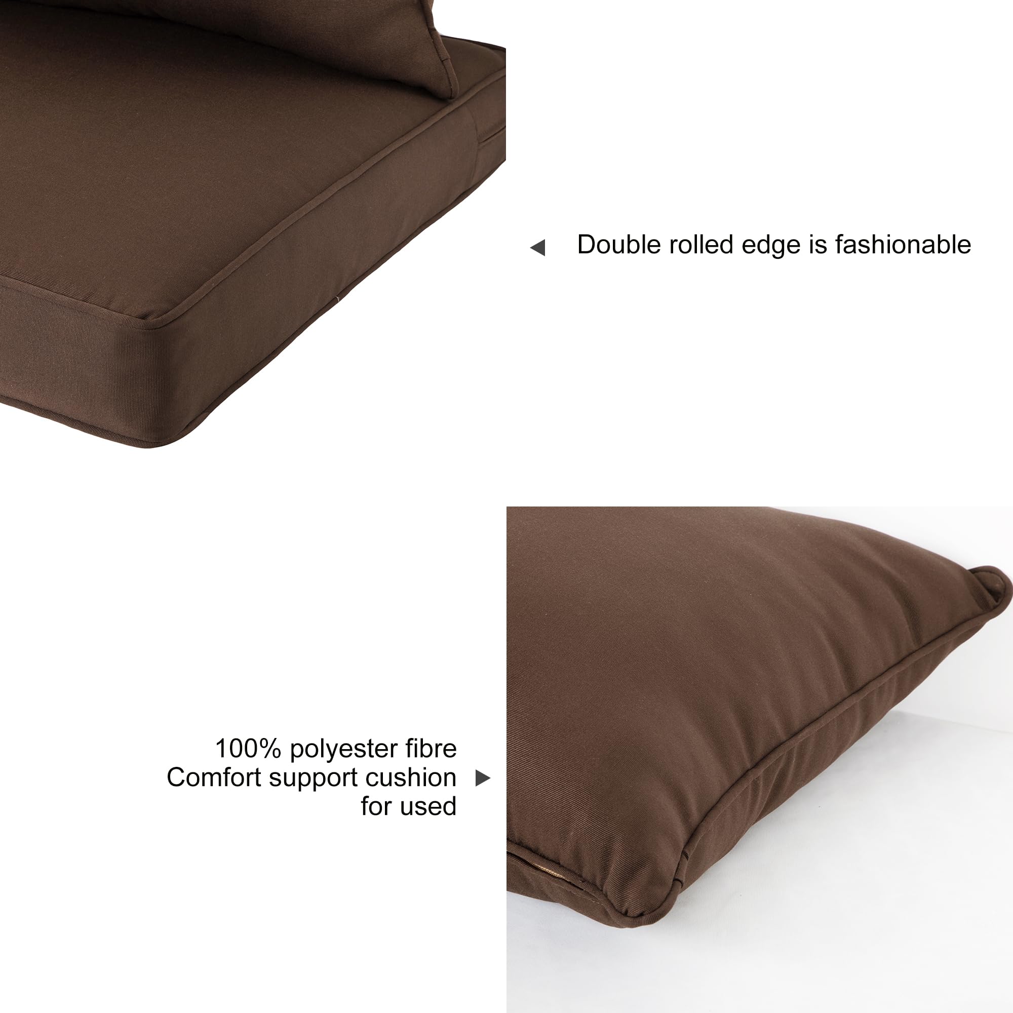 **ARTPLAN All-Weather Deep Seating Loveseat Cushions Set of 5 – Waterproof Outdoor Patio Furniture Cushions for Sofa, Chair, and Lounge – Perfect for Backyard, Deck, Poolside, and Garden Relaxation**