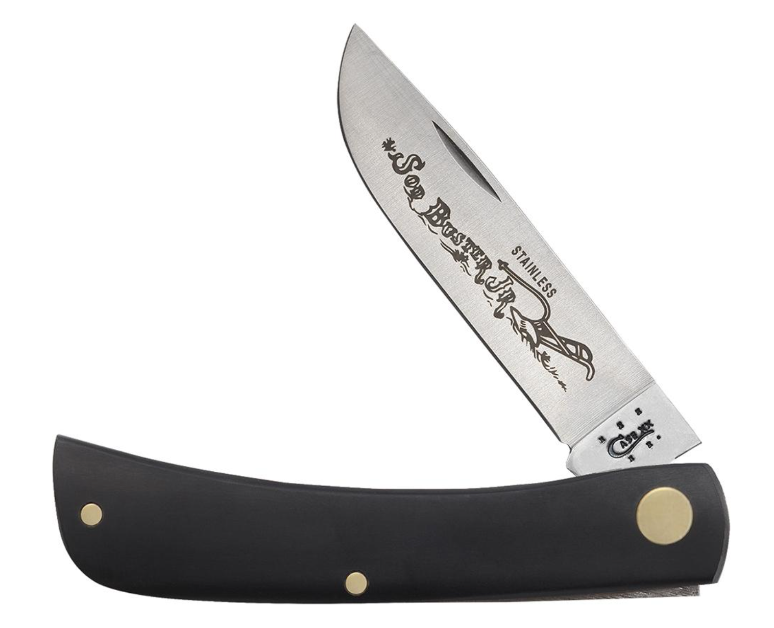 Jet Black Synthetic Sod Buster Jr® Pocket Knife (00095) - Durable EDC Knife for Outdoor, Camping & Everyday Use