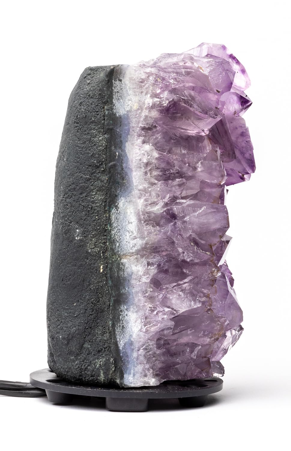 DesertUSA Natural Amethyst Crystal Cluster Dimmable LED Lamp - Purple Healing Stone Night Light for Bedroom, Meditation & Yoga Room Decor