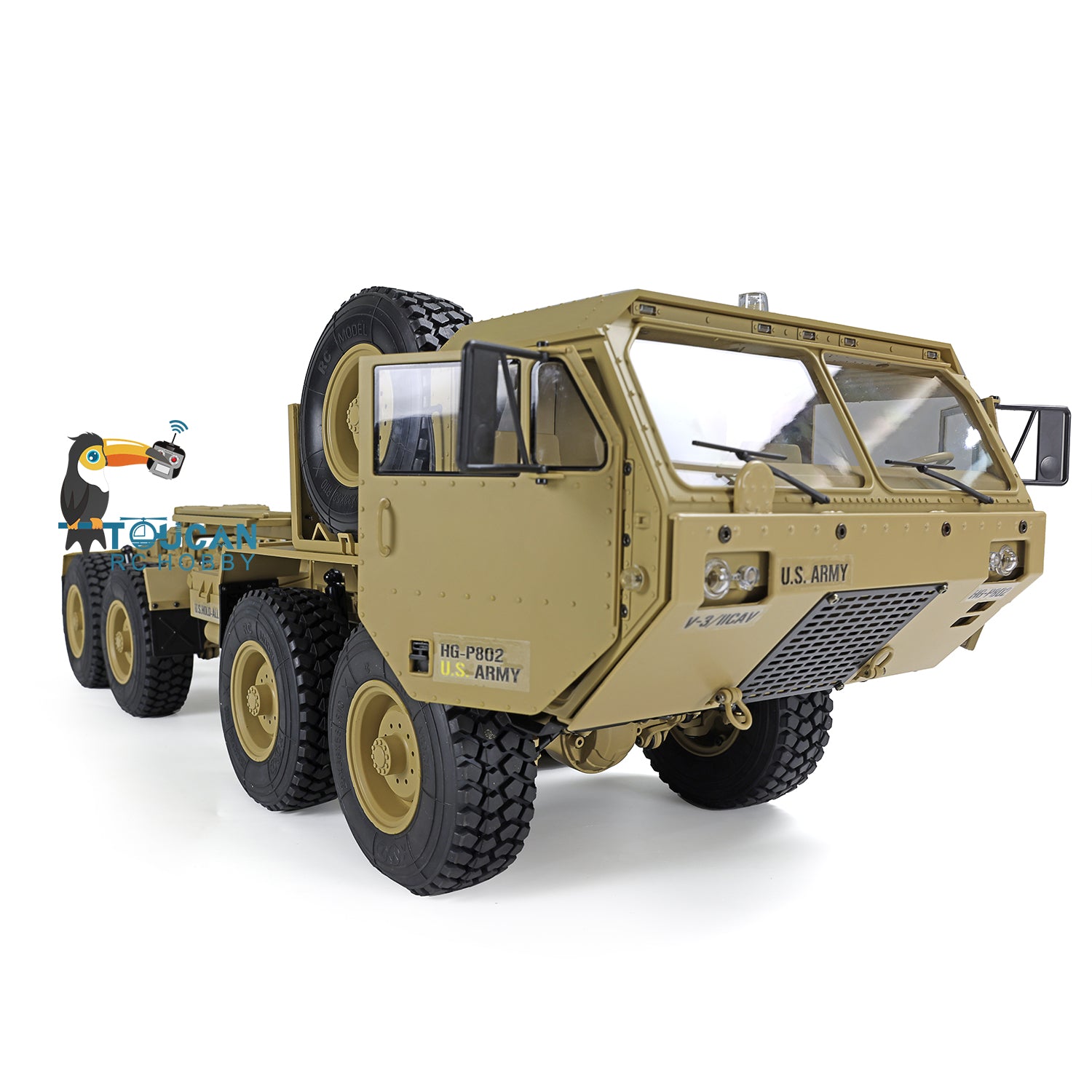 1/12 Scale 8x8 P802 Painted RC Military Truck - Remote Control Toy Car with ESC Motor for Hobbyists & Collectors | Perfect for Off-Road Adventures, Military Displays & Model Car Enthusiasts