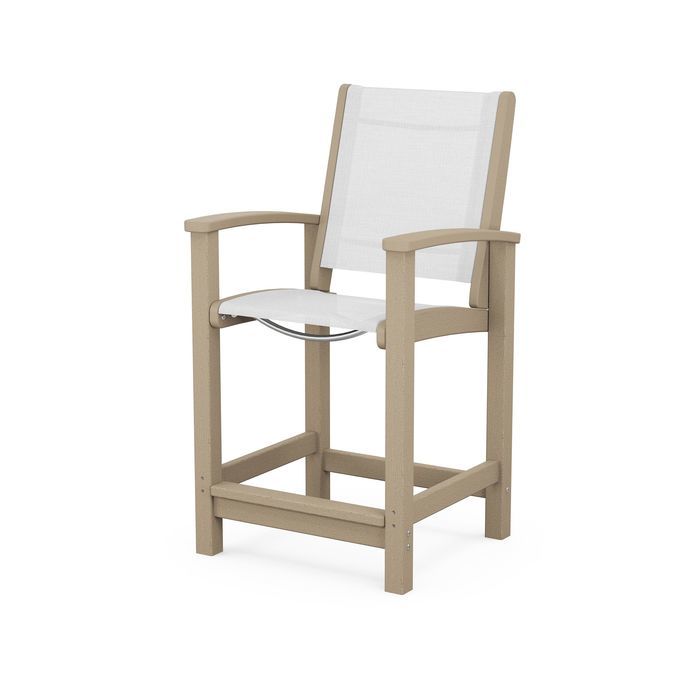 POLYWOOD Coastal Counter Chair - Durable Outdoor Bar Stool for Patio, Deck & Poolside - Weather-Resistant & Low Maintenance