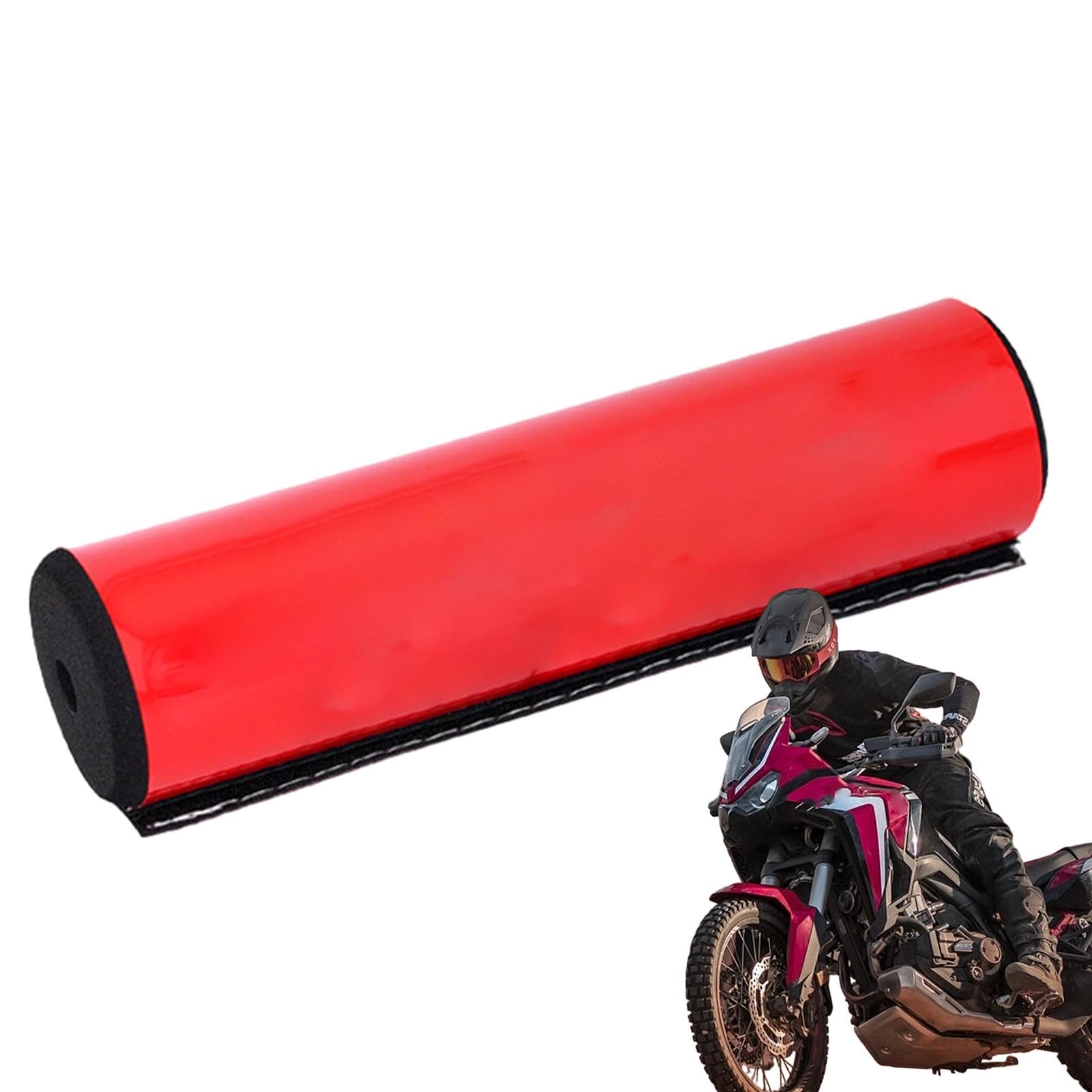 **Motorcycle & Bike Handlebar Pad - Round Foam Grip Protector | Comfortable Chest & Handlebar Cushion for Cargo Delivery, Cycling & Travel Accessories | Red**    *(Perfect for Long-Distance Rides, Urban Commuting & Adventure Cycling - Reduces Hand Fatigue & Enhances Comfort)*