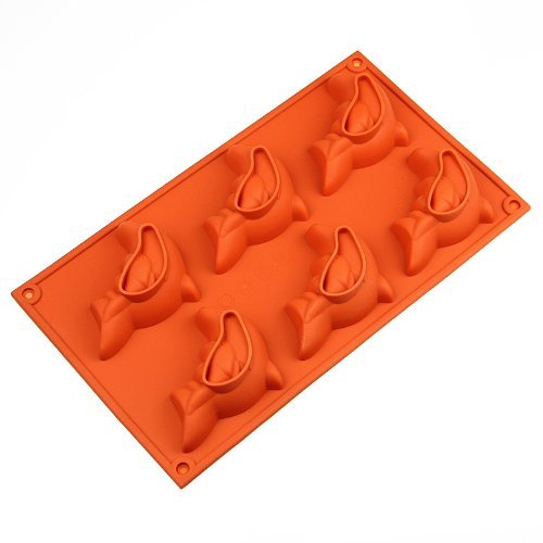 6-Piece Silicone Dolphin Cake Mold Set - Non-Stick Baking Muffin Cups for Cupcakes, Ice Cubes, Chocolates - Perfect for Birthday Parties, Baby Showers & Ocean-Themed Desserts
