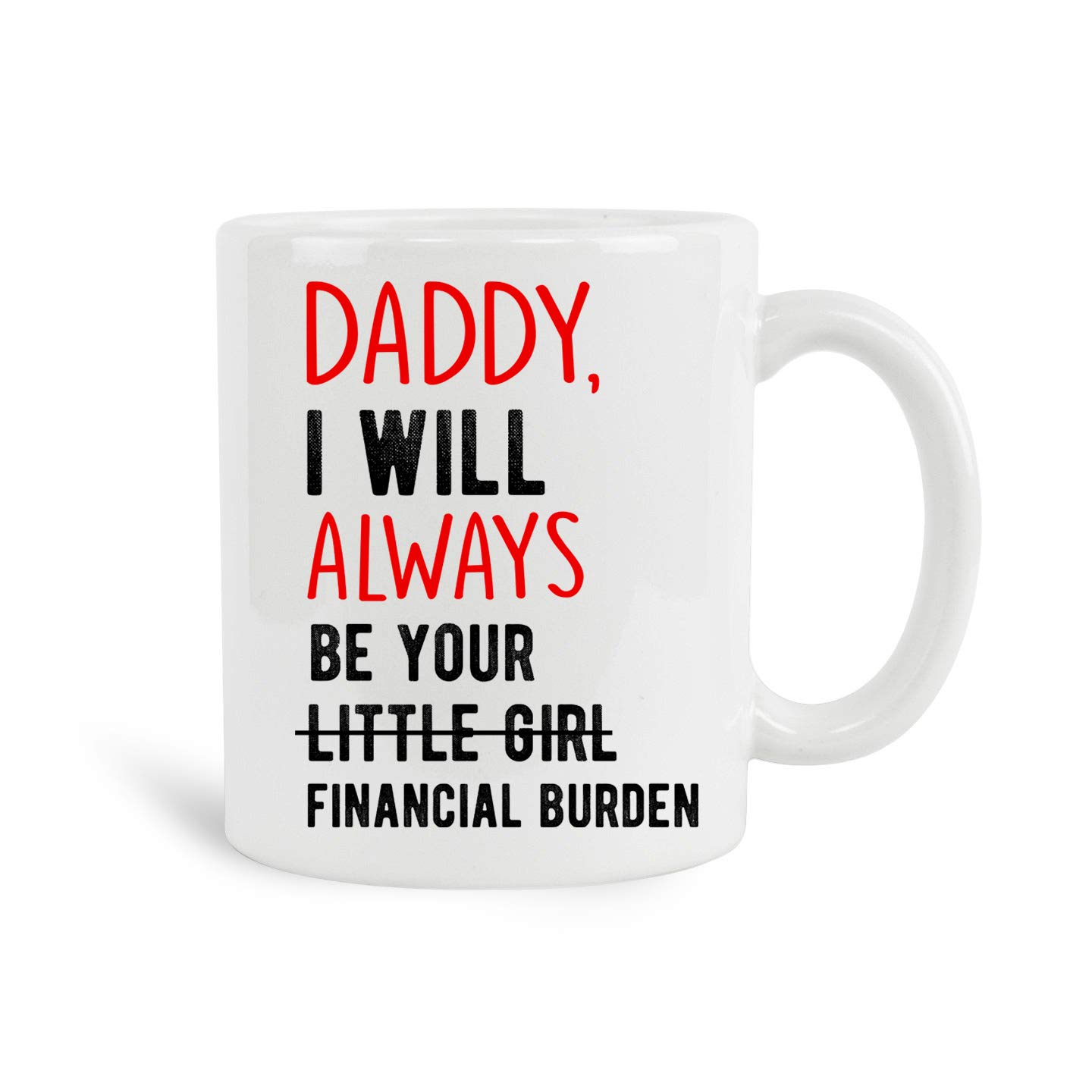 Funny Daddy I Will Always Be Your Little Girl Financial Burden Coffee Mug - Perfect Christmas & New Year Gift for Dad, Unique Father's Day Present from Daughter - Great for Office, Home & Special Occasions