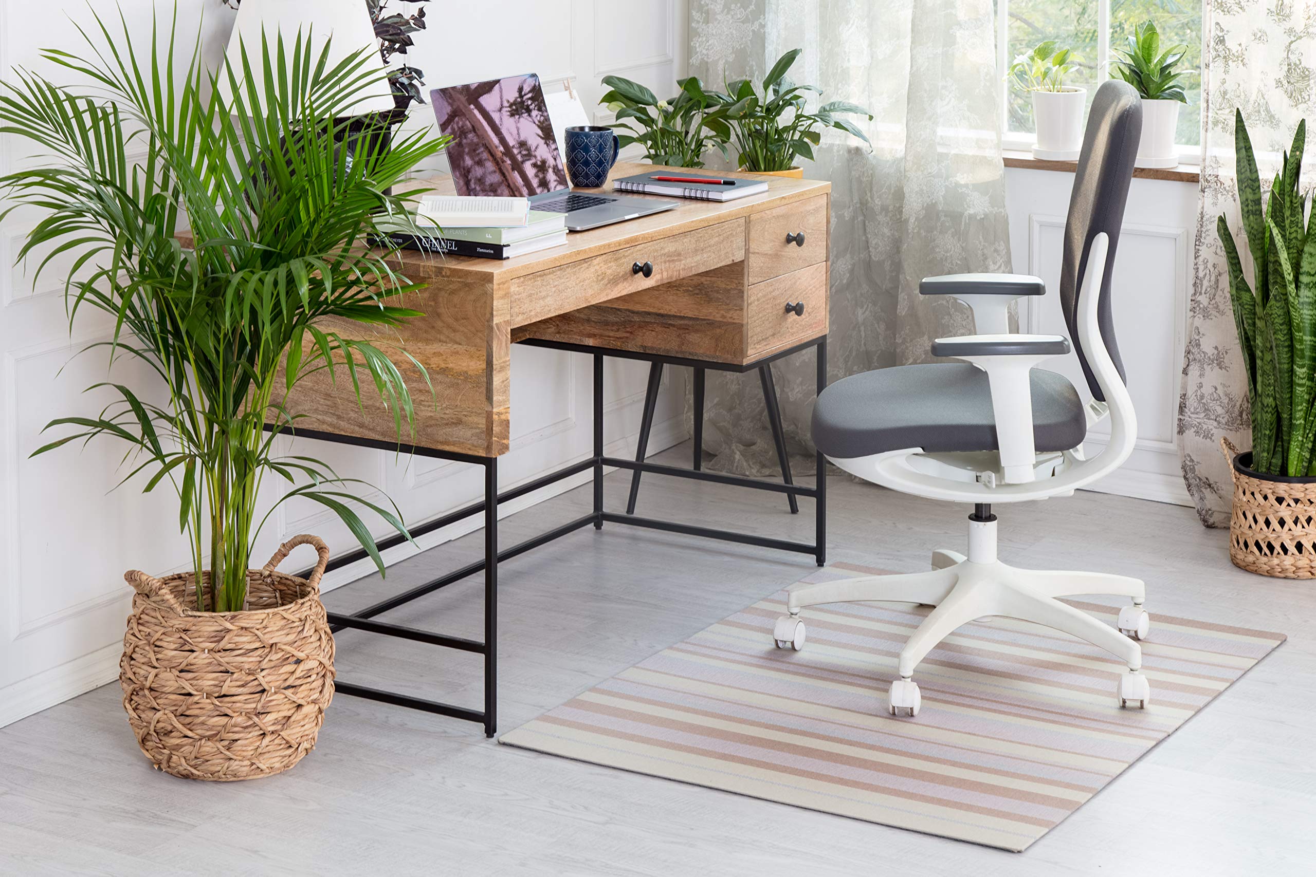 Premium Anji Mountain Rug'd Chairmat - Non-Slip Office Chair Mat with Jacquard Woven Top for Hard Floors & Low Pile Carpets (36