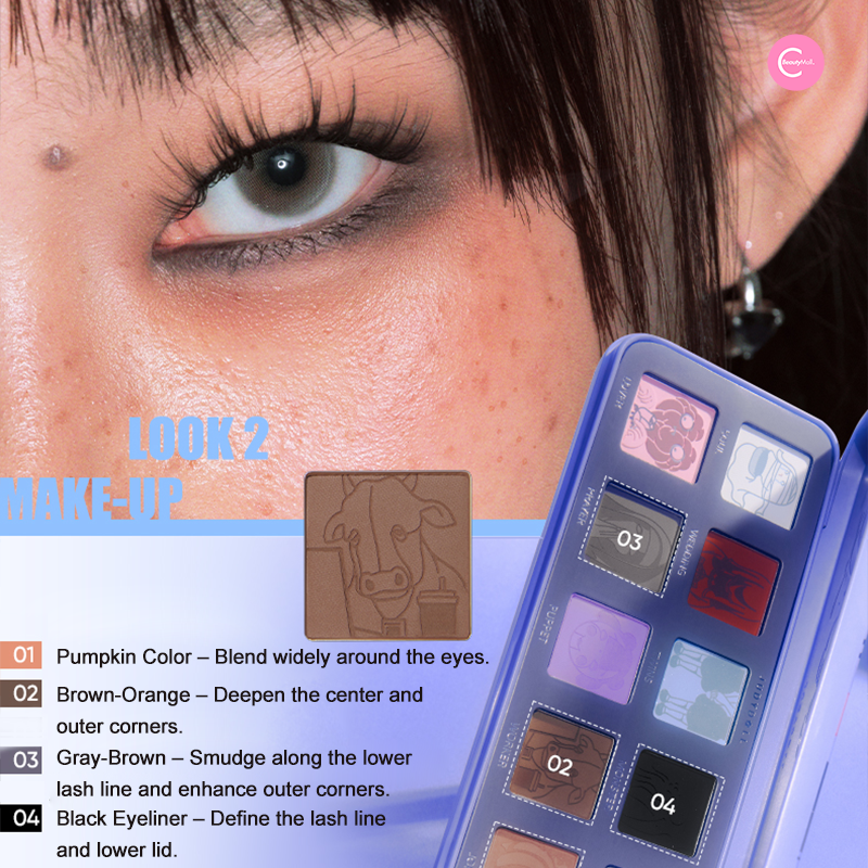 Judydoll Halloween Limited Edition 10-Color Eyeshadow Palette - Vibrant Pigmented Makeup for Party, Cosplay & Special Occasions