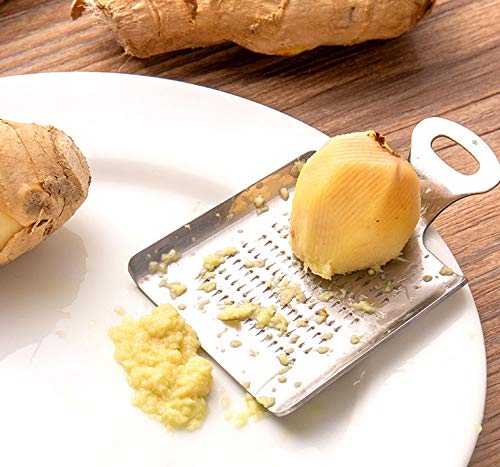 WOIWO Manual Garlic Press & Ginger Grinder - Stainless Steel Kitchen Gadget for Mashing Garlic, Ginger & Herbs - Perfect for Cooking, Baking & Meal Prep
