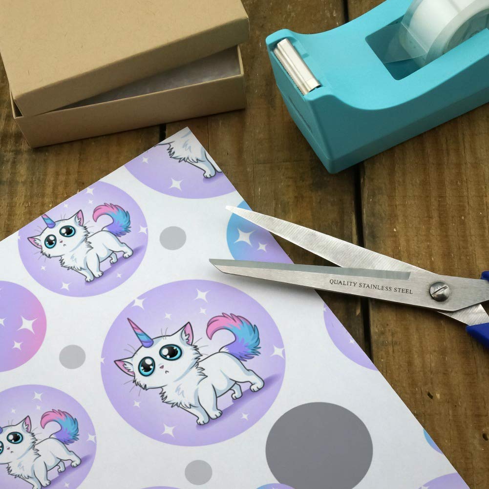 Premium Cat Unicorn Gift Wrap Paper Roll - Fun Birthday & Holiday Wrapping Paper for Kids, Christmas, Valentine's Day Gifts - 24in x 10ft