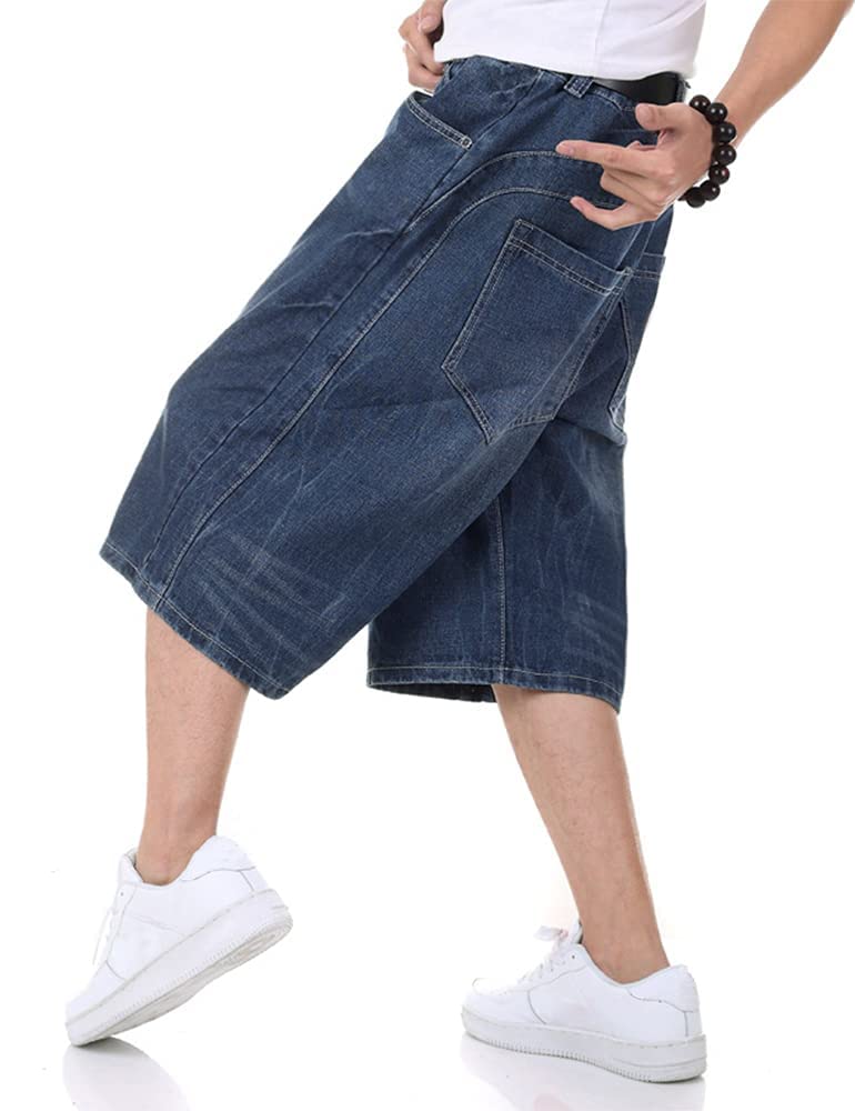 Kinghua Men's Baggy Jean Shorts - Loose Fit Casual Denim Shorts for Hip Hop & Skateboard | Perfect for Streetwear, Summer Outfits & Urban Fashion