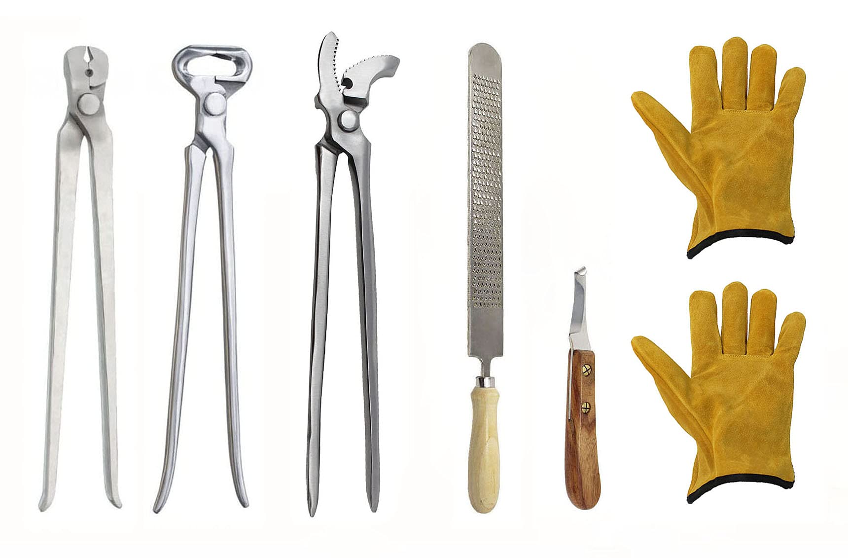 CHALLENGER Professional 6-Piece Horse Farrier Tool Kit - Essential Hoof Care & Grooming Tools for Trimming, Shaping & Maintenance | Perfect for Equestrian Care, Stable Grooming & Professional Farriers