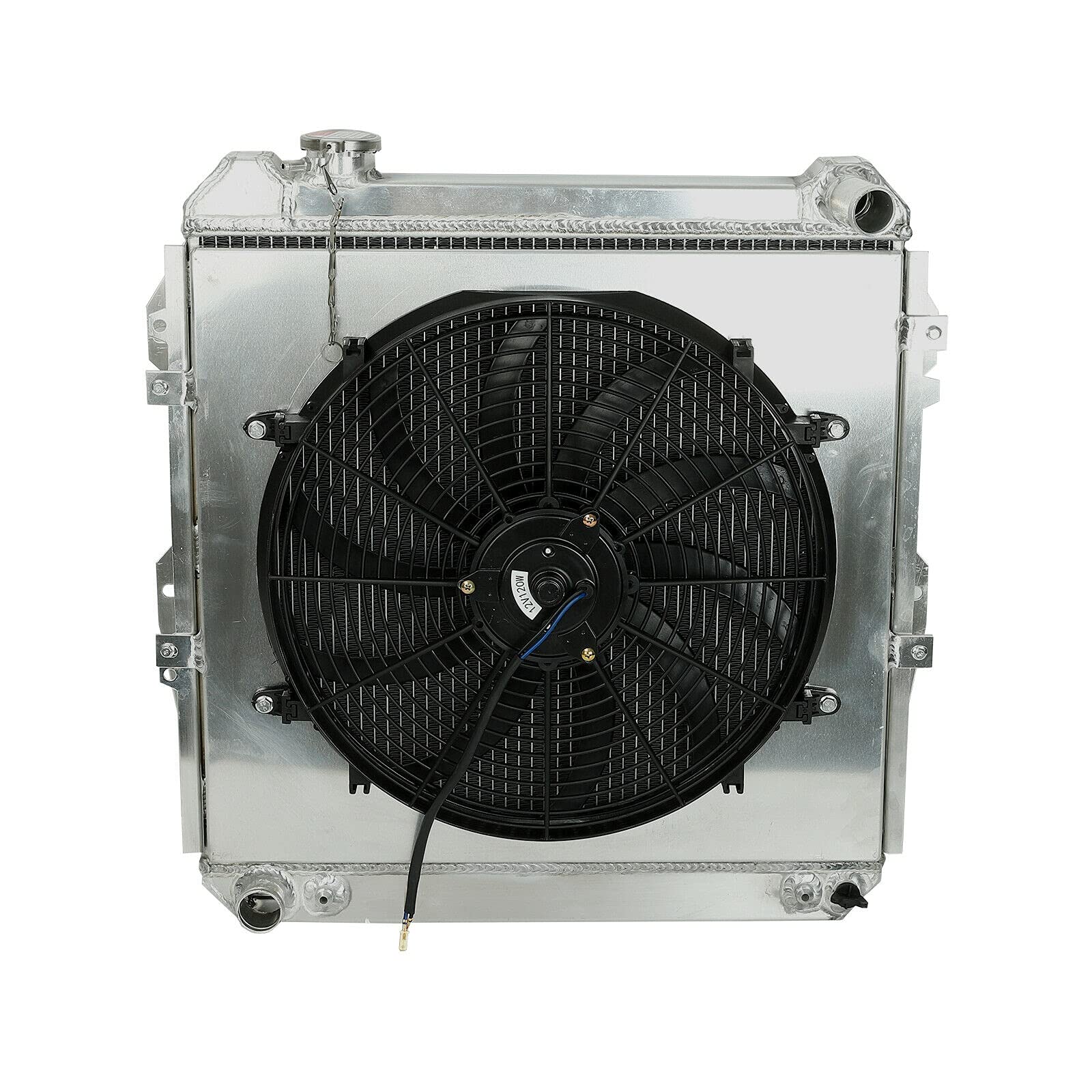 3 Row Full T-6061 Aluminum Cooling Radiator with Shroud & 12V Fan - Compatible with 1988-1995 Toyota Pickup 4Runner SR5/DLX 3.0L 4WD - High Performance Engine Cooling System for Off-Road & Towing