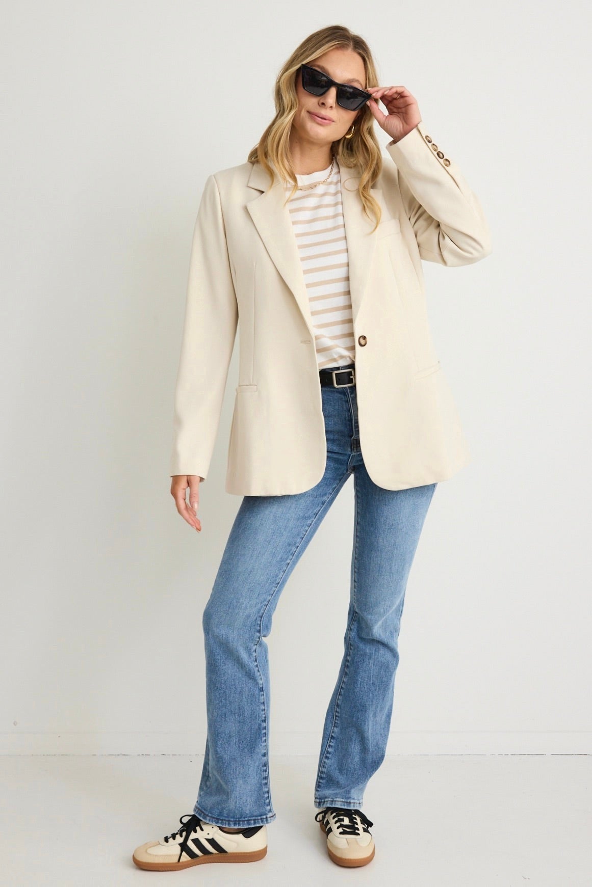 Stylish Bound Bone Blazer for Women - Elegant Tailored Jacket for Office, Party & Formal Events | Perfect for Business Attire, Weddings & Special Occasions