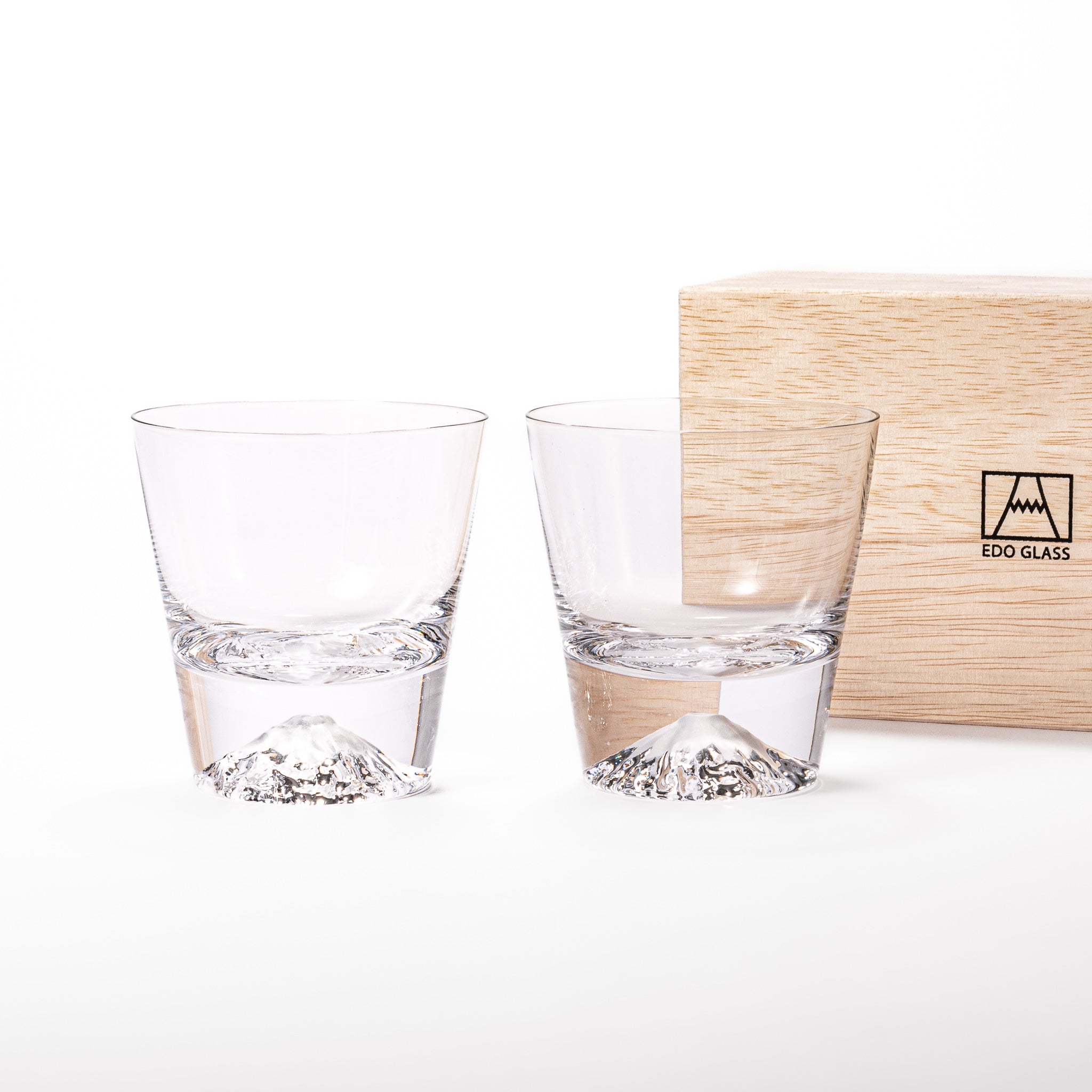 Tajima Mount Fuji Whiskey Glasses Set of 4 - Japanese Style Sake & Cocktail Drinking Cups - Perfect for Home Bar, Gifts & Asian-Themed Parties