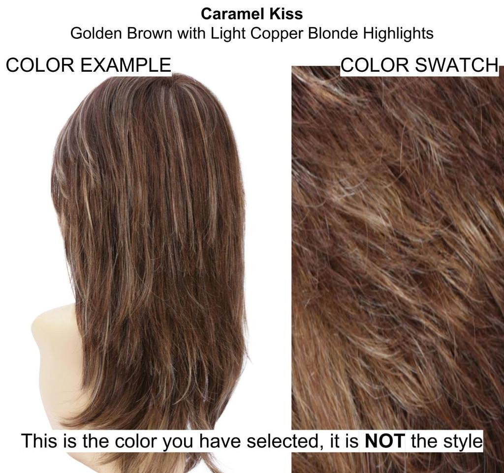 Wynter Wig by Estetica - Caramel Kiss Human Hair Wig Bundle with Christy's Wigs Q&A Booklet, Travel Size Shampoo, Wig Cap & Wide Tooth Comb (5-Piece Set) | Perfect for Daily Wear, Cosplay & Special Occasions